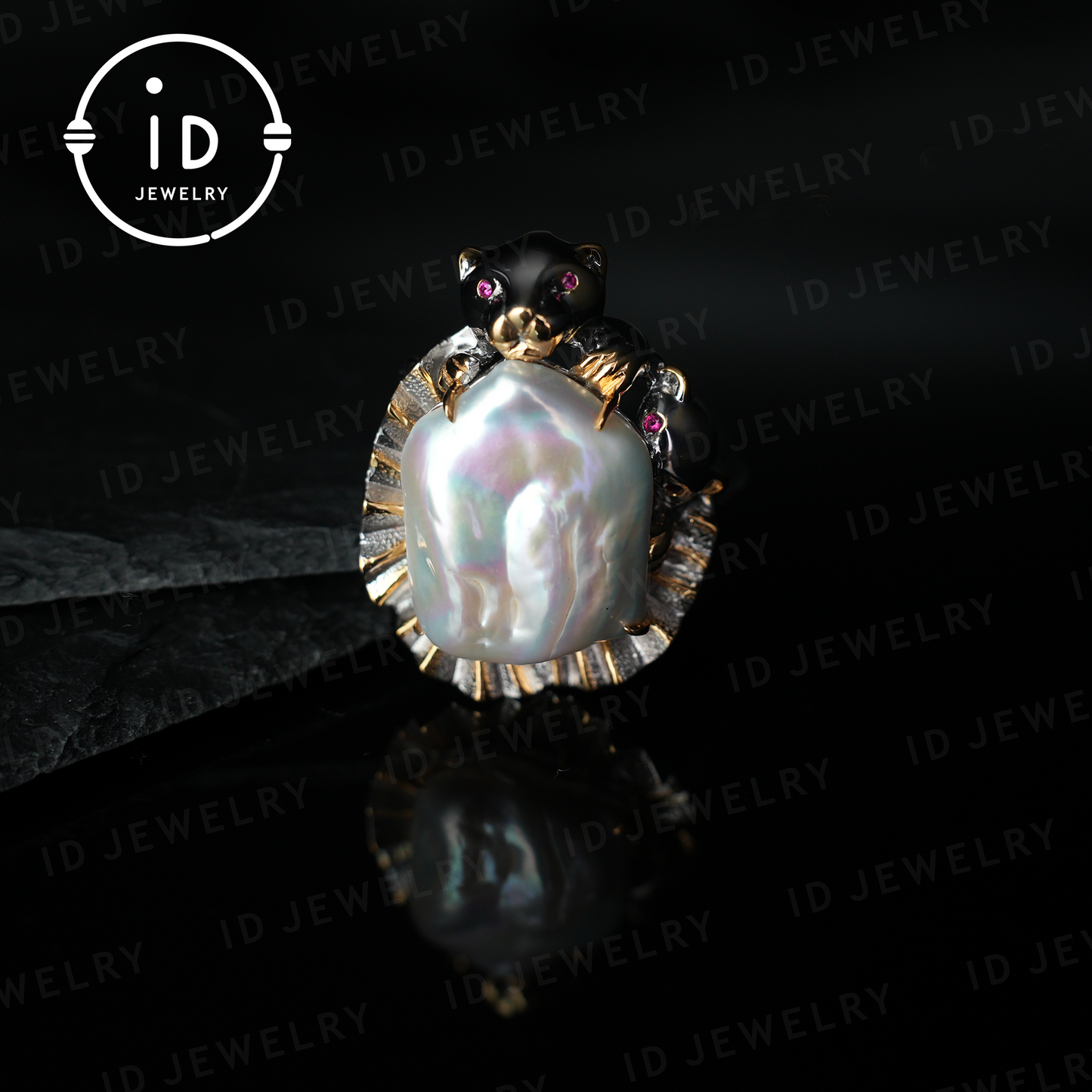 Leoparden-Brosche-Anhänger | Handgefertigter Barockperlenschmuck | Broschenanhänger mit doppeltem Verwendungszweck | Tierkunstschmuck | Fantasiegeschenk | Schutzamulett