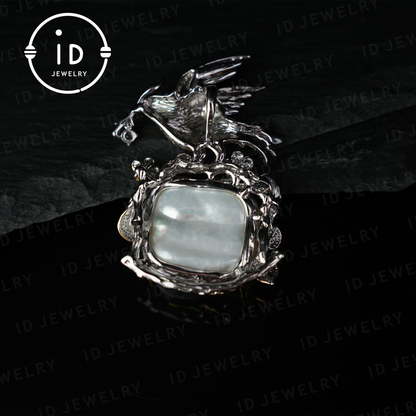 Barocker Perlenvogel-Anhänger | Handgefertigter Fantasy-Naturschmuck | Künstlerischer Statement-Anhänger | Geschenk für Frauen
