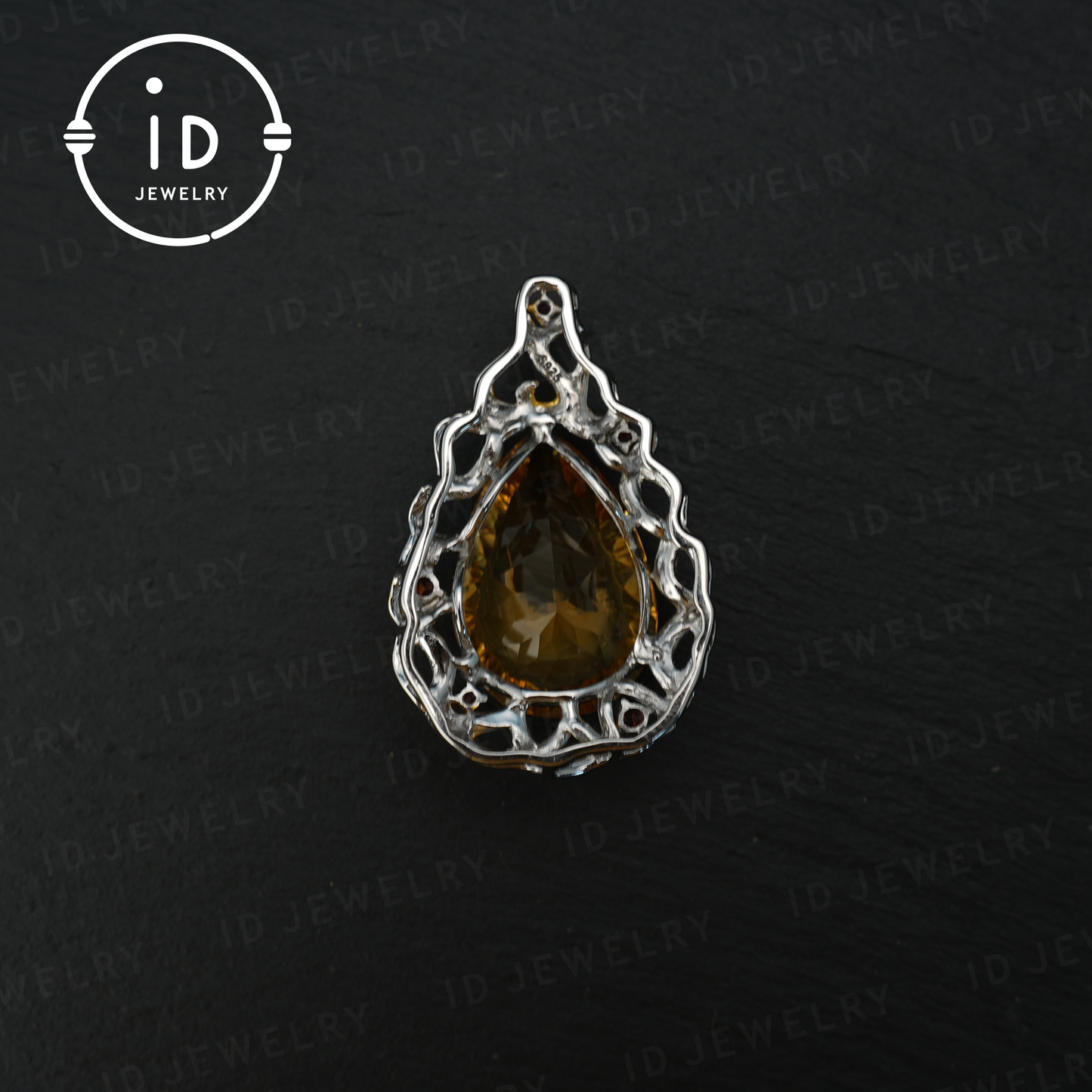 Eleganter gelber Citrin-Anhänger, königliches Kronen-Design, handgefertigter Schmuck, luxuriöses Statement-Stück, perfektes Geschenk für besondere Anlässe