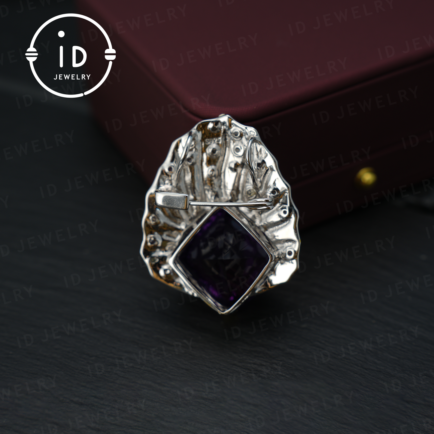 Natürlicher Amethyst-Broschenanhänger mit doppeltem Verwendungszweck | Vintage-Stil | Luxuriöser Amethystschmuck | Geschenk für Frauen