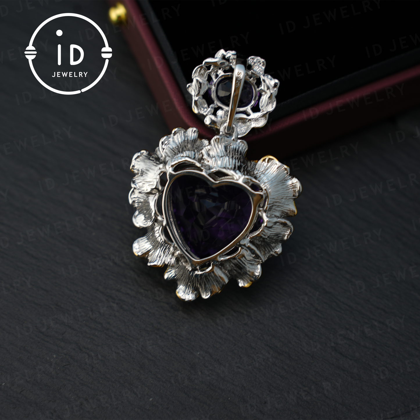 Natürlicher Amethyst Anhänger, Vintage Stil, 18K vergoldet, Statement Schmuck, Edelstein Anhänger, Luxus Anhänger, Geschenk für Frauen