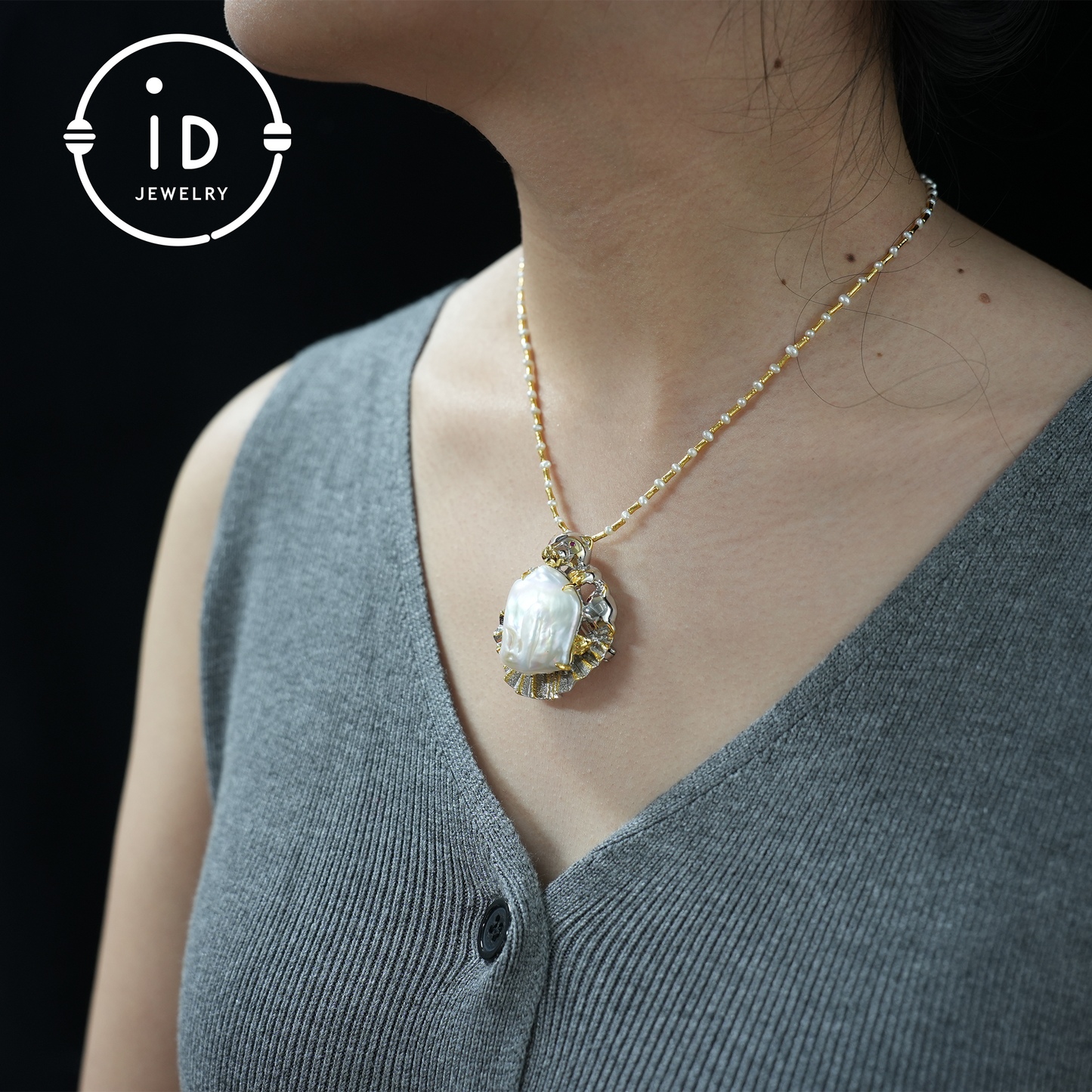 Leoparden-Brosche-Anhänger | Handgefertigter Barockperlenschmuck | Broschenanhänger mit doppeltem Verwendungszweck | Tierkunstschmuck | Fantasiegeschenk | Schutzamulett