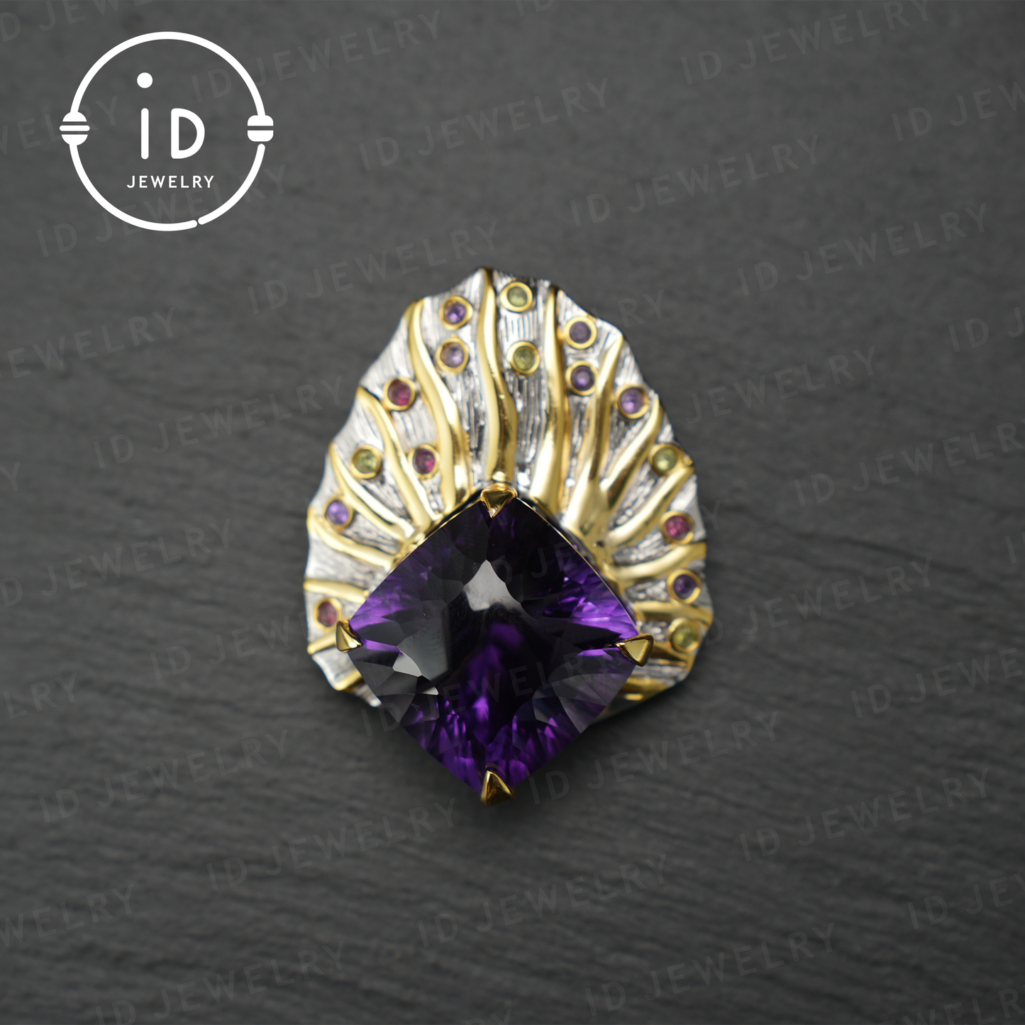 Natürlicher Amethyst-Broschenanhänger mit doppeltem Verwendungszweck | Vintage-Stil | Luxuriöser Amethystschmuck | Geschenk für Frauen