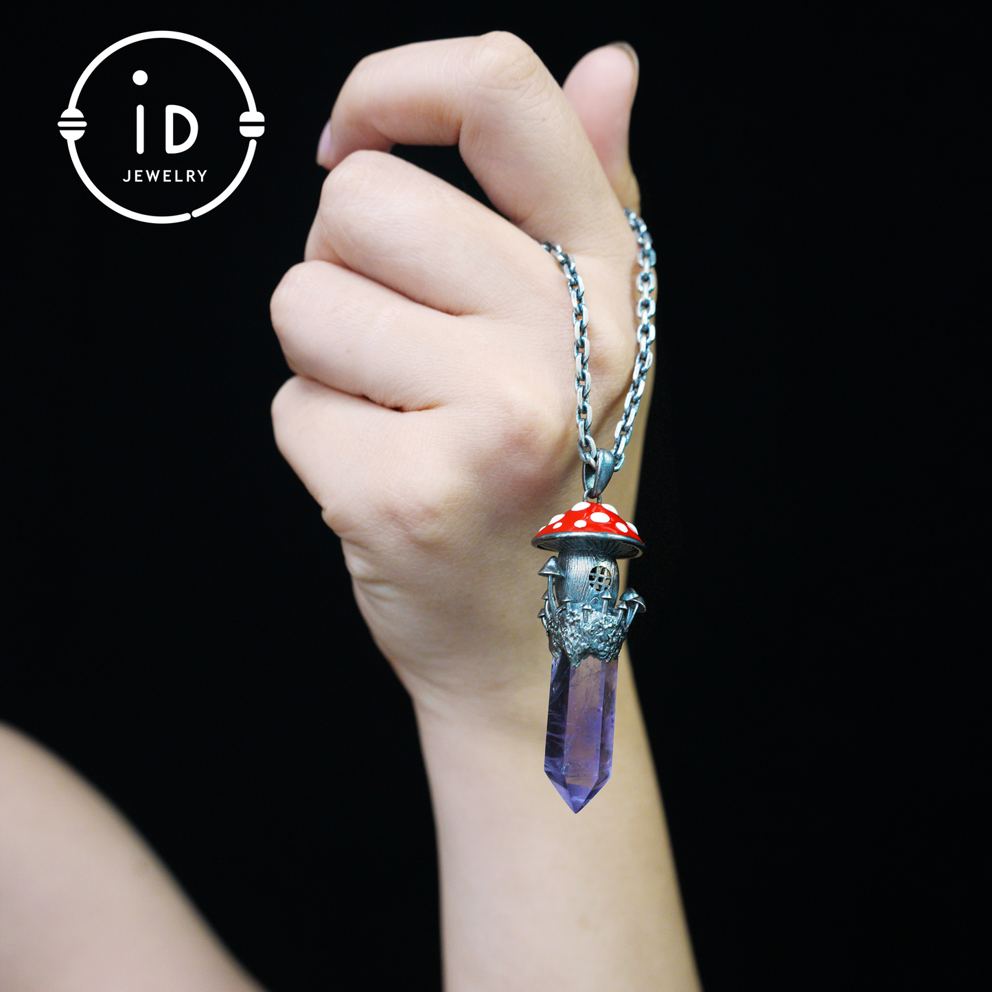 Fairy Tale Mushroom House Necklace Inspired by Childhood Dreams | Handmade Crystal Fairy Pendant Full of Memories & Imagination