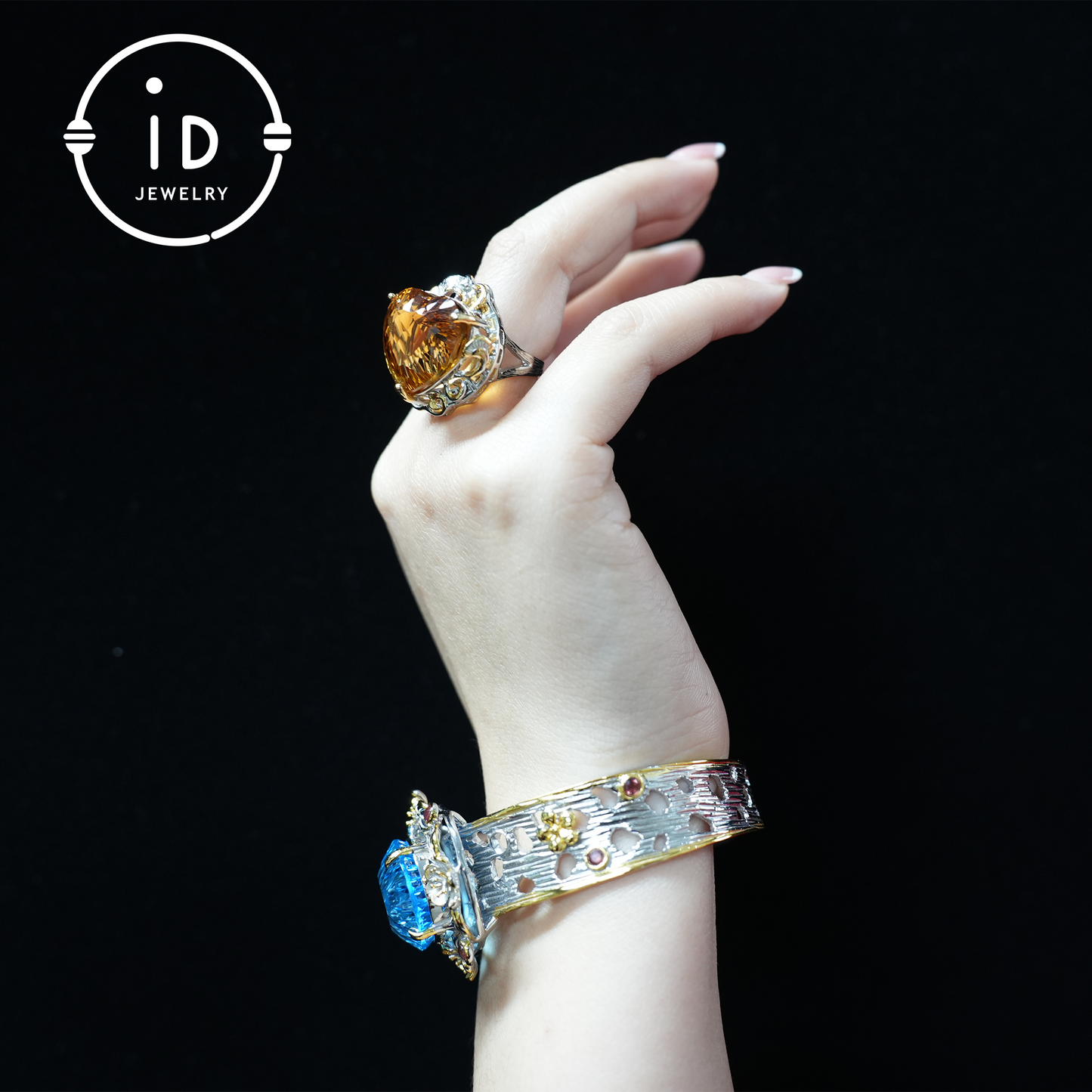 Herzförmiger gelber Citrinring | Vintage Statement Ring | Luxuriöser Edelsteinschmuck | Verlobungsring | Handgefertigtes Geschenk für Sie