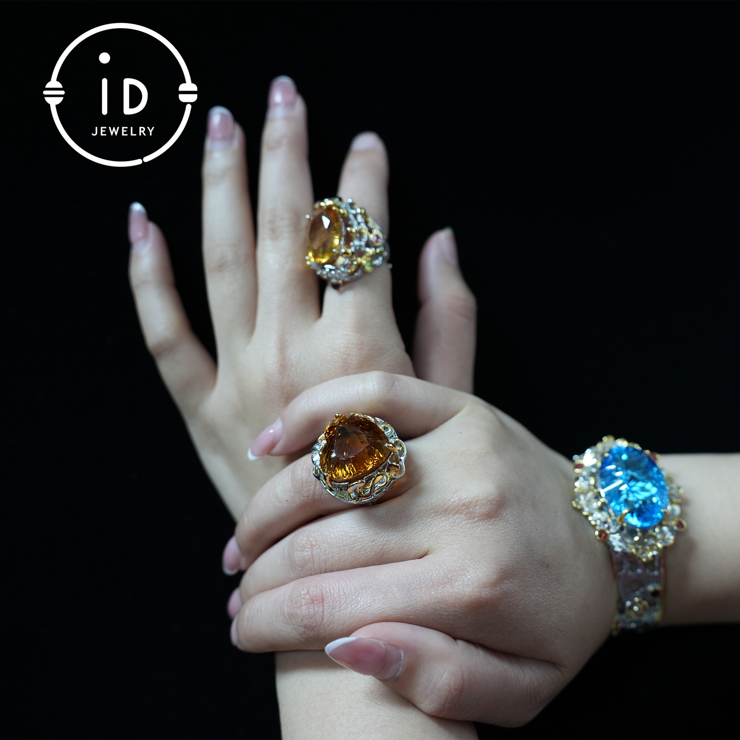 Herzförmiger gelber Citrinring | Vintage Statement Ring | Luxuriöser Edelsteinschmuck | Verlobungsring | Handgefertigtes Geschenk für Sie