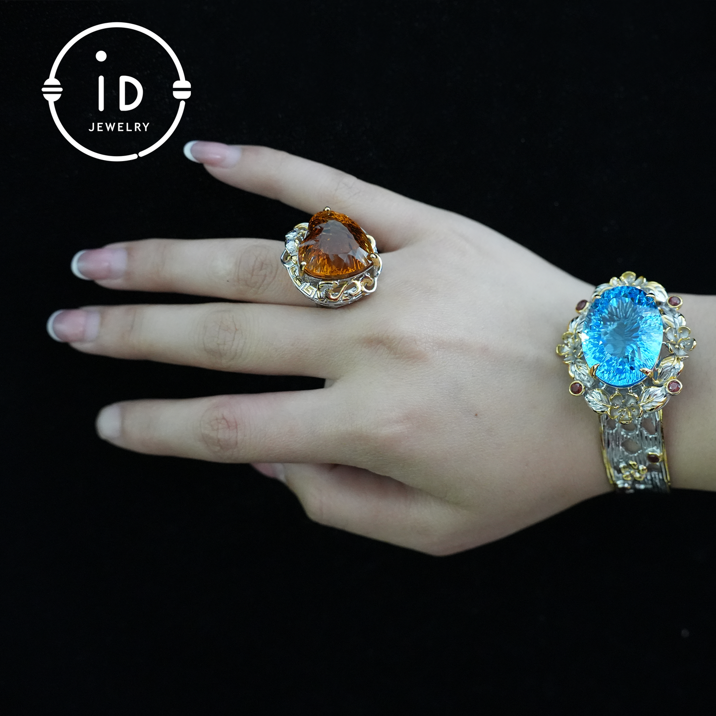 Herzförmiger gelber Citrinring | Vintage Statement Ring | Luxuriöser Edelsteinschmuck | Verlobungsring | Handgefertigtes Geschenk für Sie