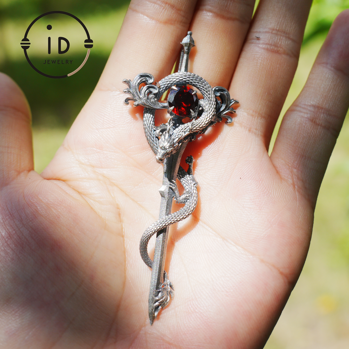 925 Silver Dragon Pendant Necklace|Medieval Fantasy Jewelry|Gothic Dragon Style|Spiritual Power Symbol