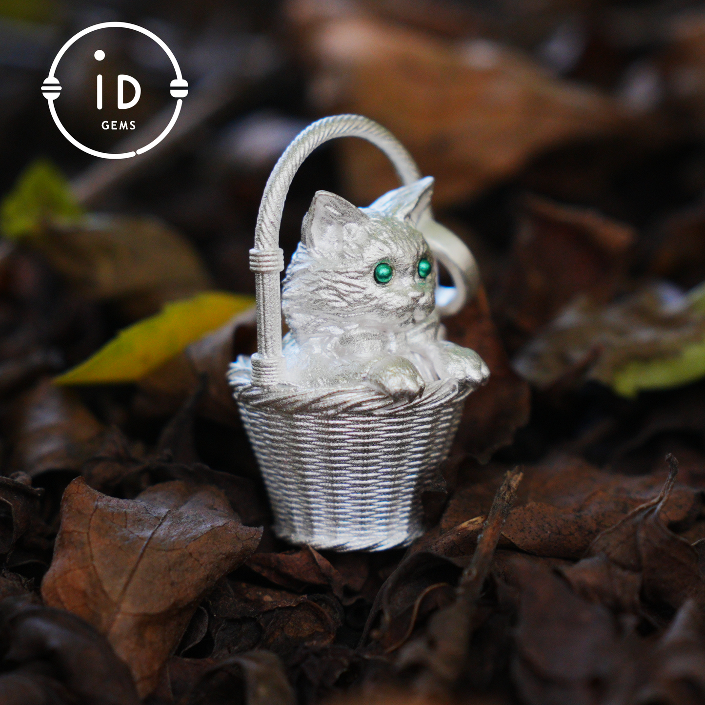 Handcrafted 925 Silver Kitten Pendant Necklace | Green-Eyed Cat Guardian | Lucky & Comfort Talisman Jewelry | Gift for Cat Lovers