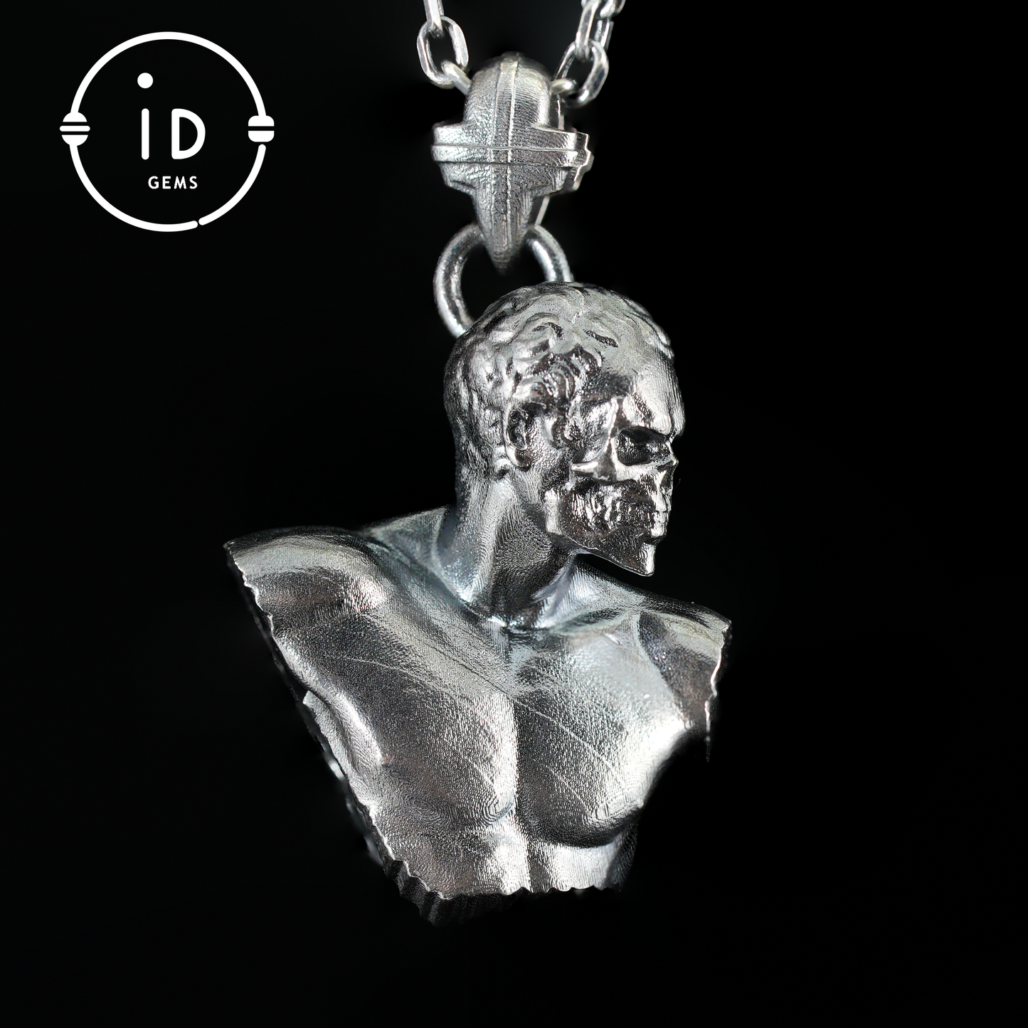 Heroic Courage Pendant - Silver Necklace with Green Zircon, Handcrafted Mythological Design, Strength & Resilience Symbol