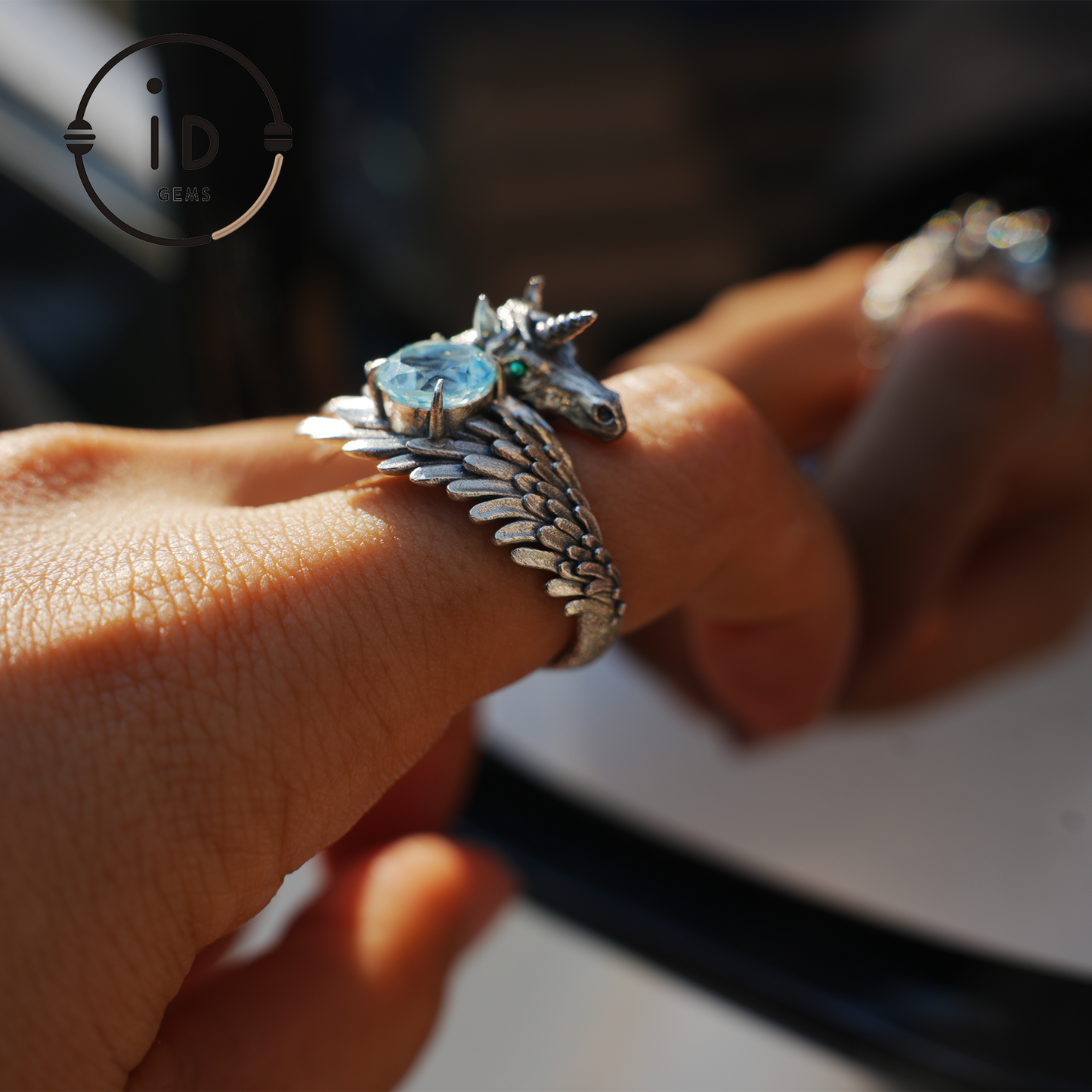 Hand-Carved Mystical Creature Ring | Magical Guardian of Inner Light | Dream Totem Fantasy Jewelry | Symbol of Imagination and Spirit