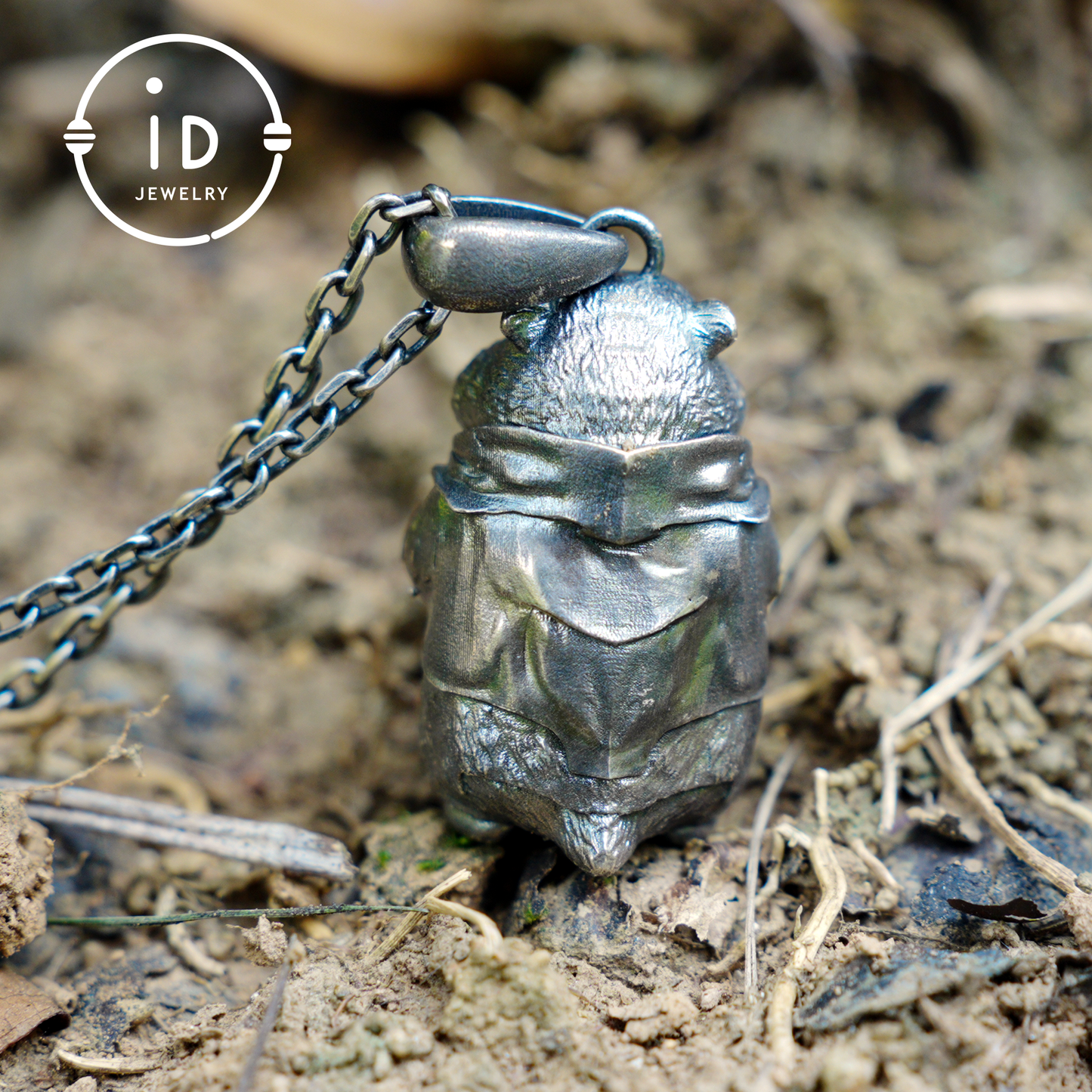 Hamster Pendant with Pearl, Whimsical Animal Totem Amulet, Handcrafted Fairy Tale Jewelry, Symbol of Care and Gentle Devotion
