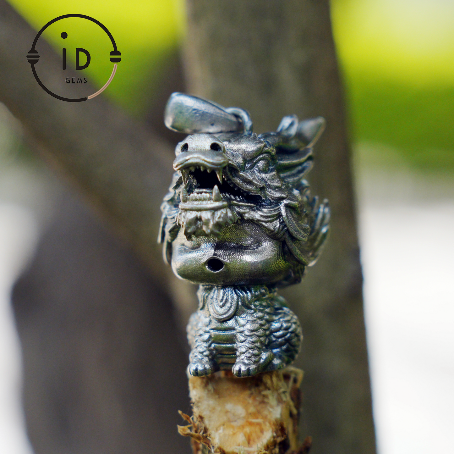 Dragon Guardian Pendant, Handcrafted Totem Amulet, Fantasy Spirit Creature Jewelry, Mythical Beast Design, Protective Charm Gift