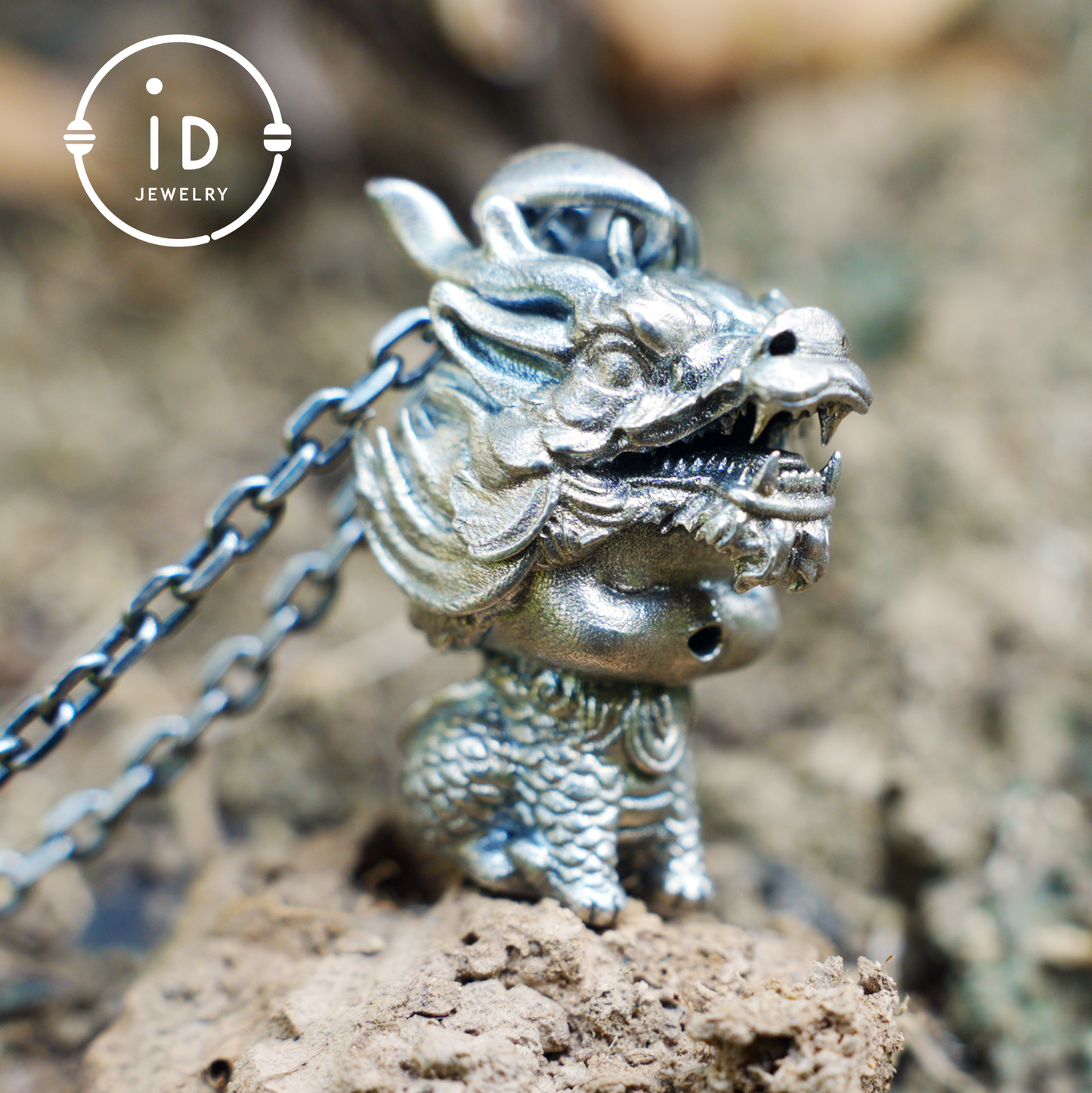 Dragon Guardian Pendant, Handcrafted Totem Amulet, Fantasy Spirit Creature Jewelry, Mythical Beast Design, Protective Charm Gift
