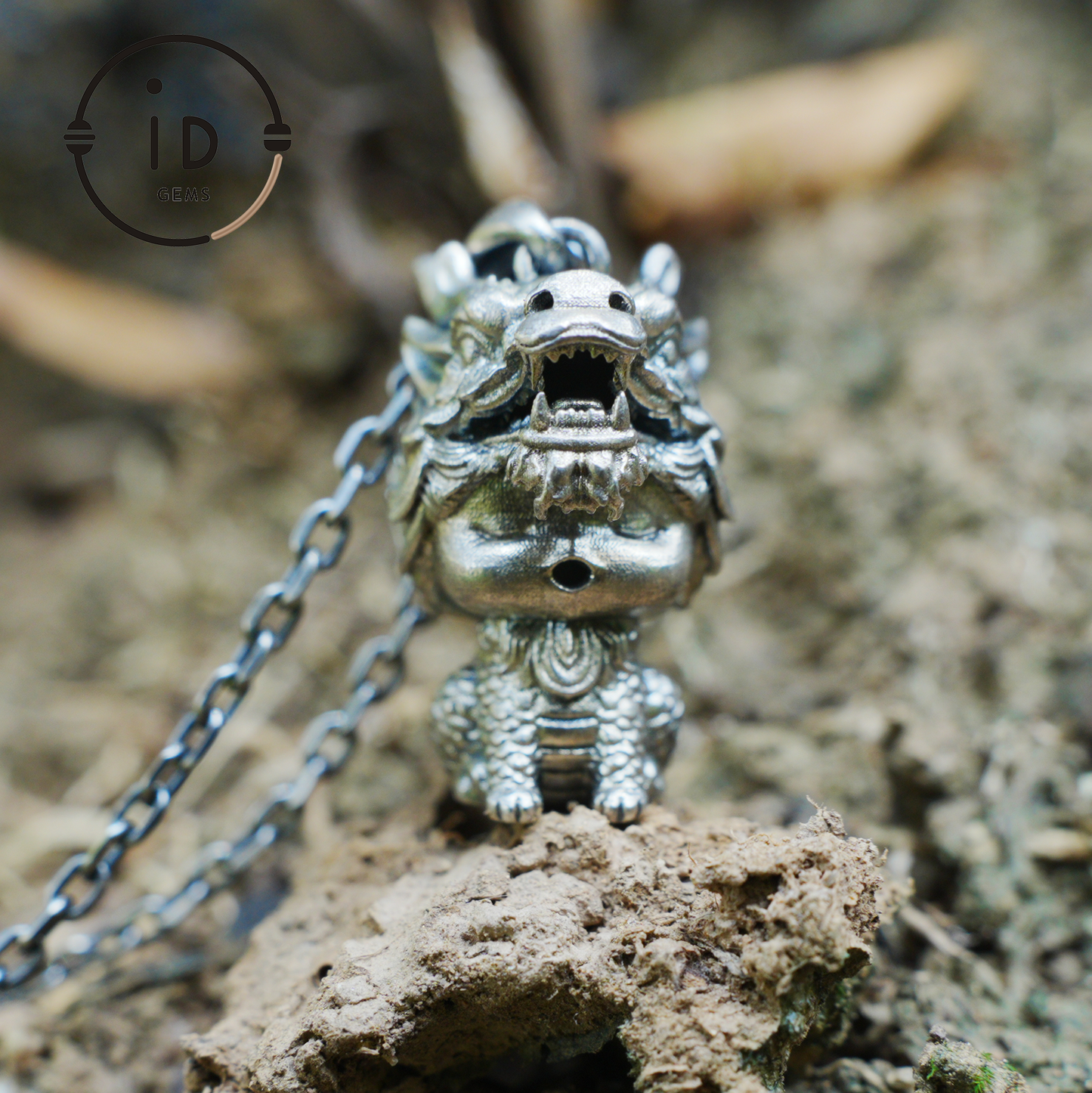Dragon Guardian Pendant, Handcrafted Totem Amulet, Fantasy Spirit Creature Jewelry, Mythical Beast Design, Protective Charm Gift