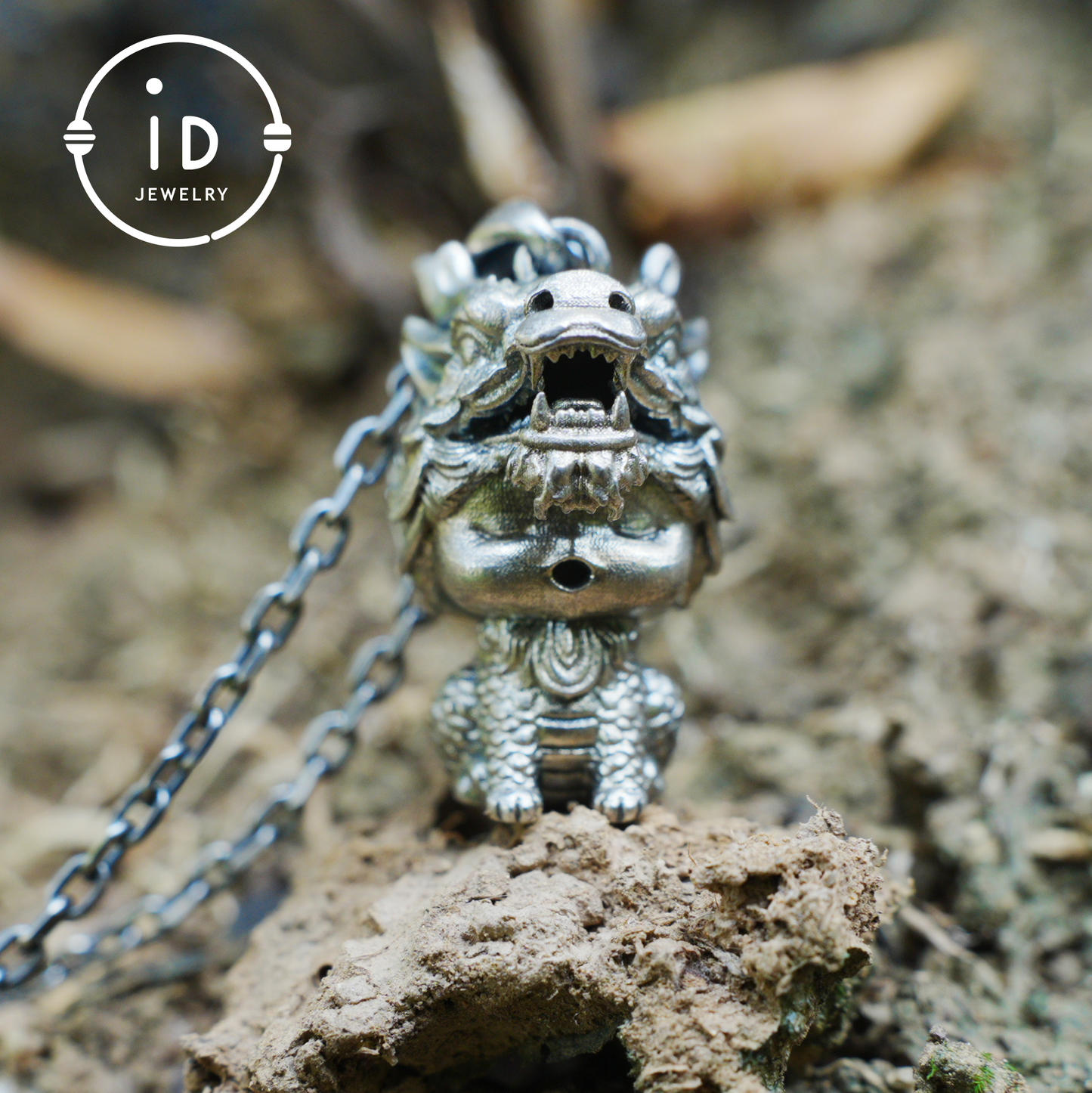 Dragon Guardian Pendant, Handcrafted Totem Amulet, Fantasy Spirit Creature Jewelry, Mythical Beast Design, Protective Charm Gift