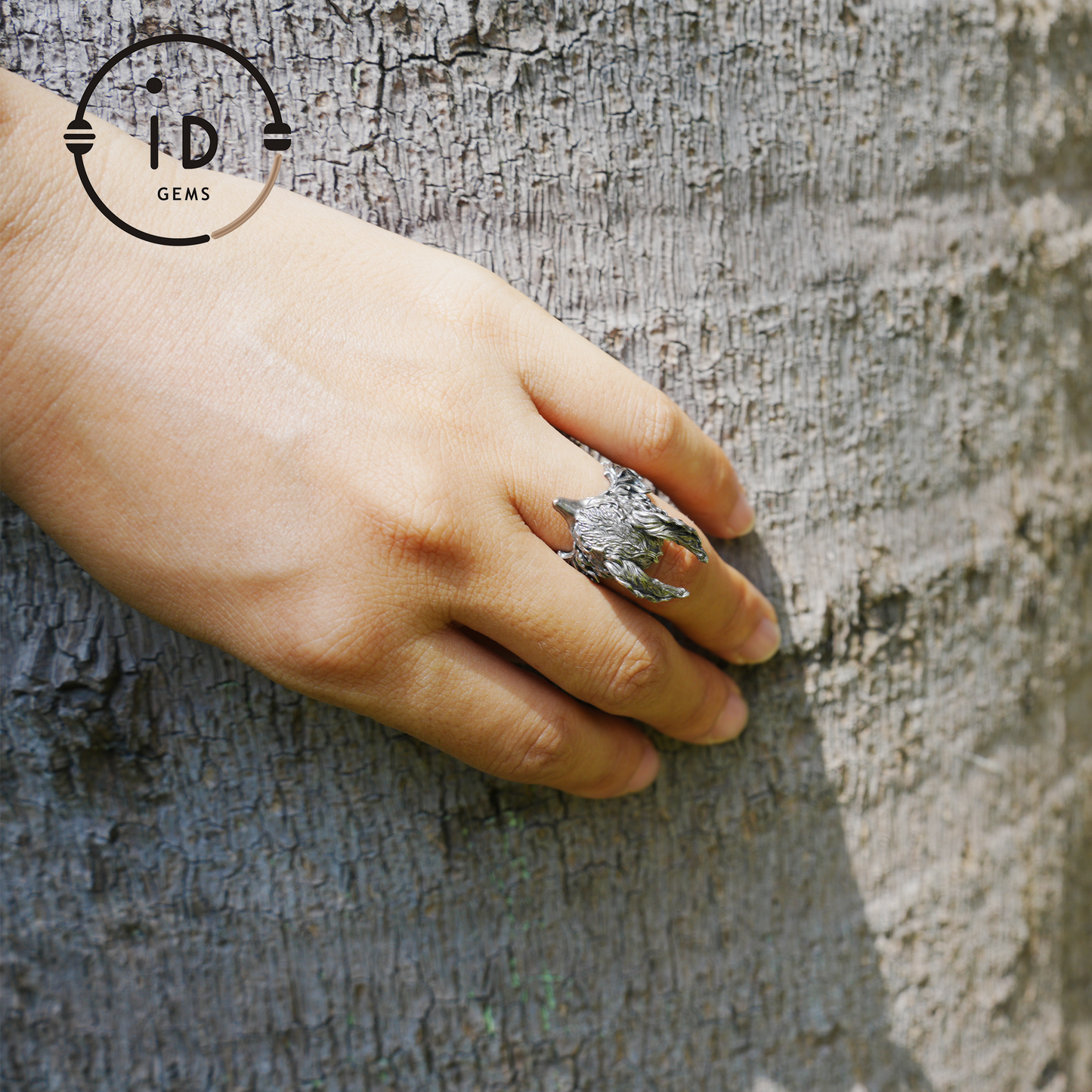 Fox Totem Ring with Green Zircon Eyes, Forest Guardian Amulet, Handmade Animal Jewelry, Mythic Protection Symbol