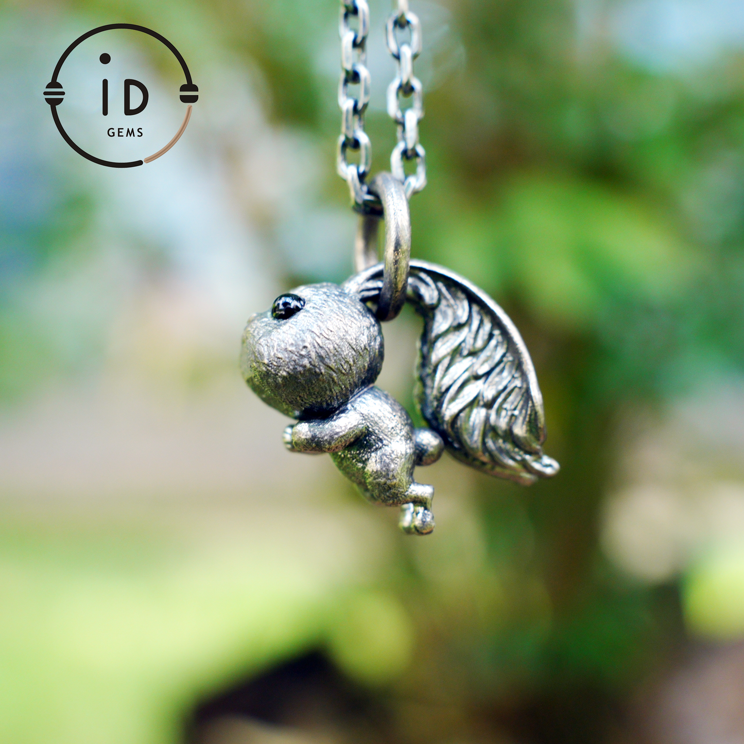 Rabbit Pendant – Leaping Bunny Totem with Onyx Eyes, Handmade Animal Amulet, Symbol of Awakening and New Beginnings