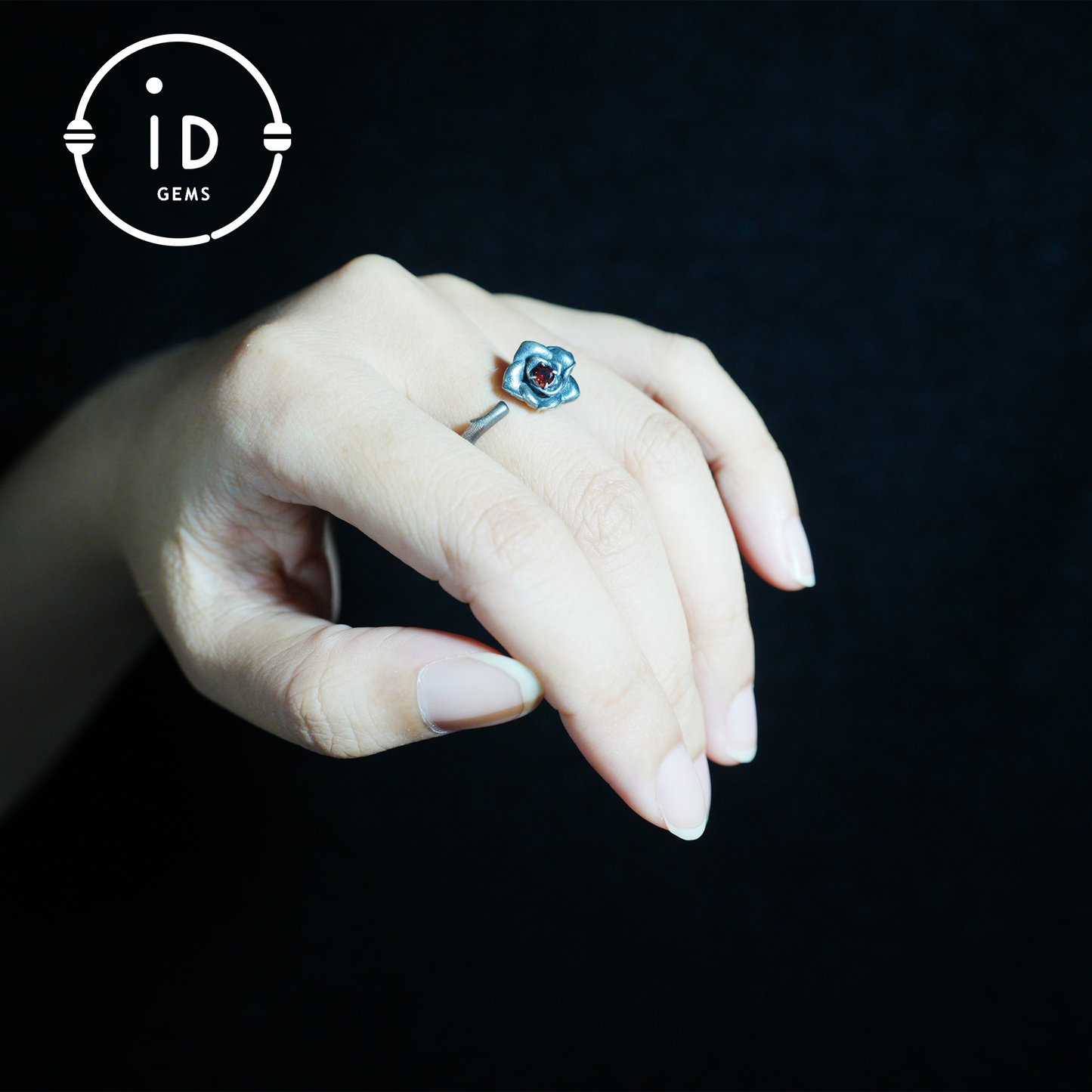 Rose Ring with Blood Red Stone, Gothic Vow Jewelry, Handmade Fantasy Amulet of Thorns and Oath, Symbolic Rose Design
