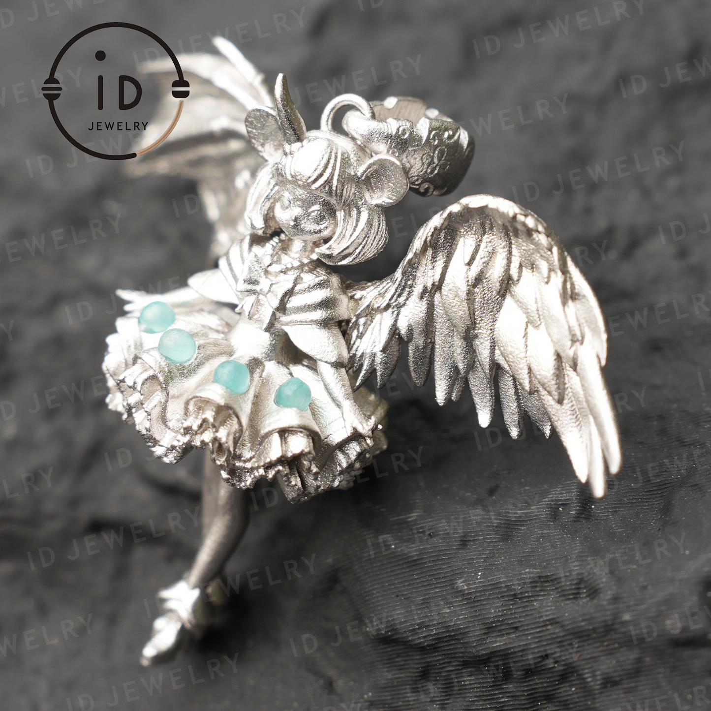 Gemini Zodiac Pendant – Fantasy Girl Charm with Galaxy Stone, Handmade Celestial Jewelry, Astrological Twin Symbol Necklace