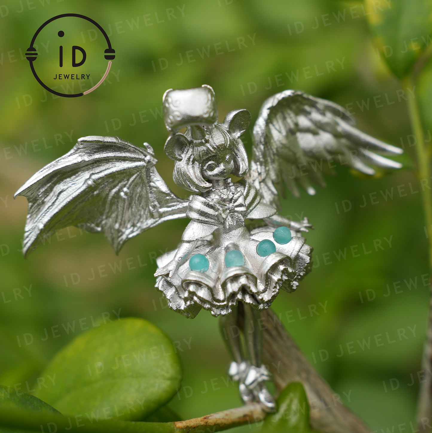 Gemini Zodiac Pendant – Fantasy Girl Charm with Galaxy Stone, Handmade Celestial Jewelry, Astrological Twin Symbol Necklace