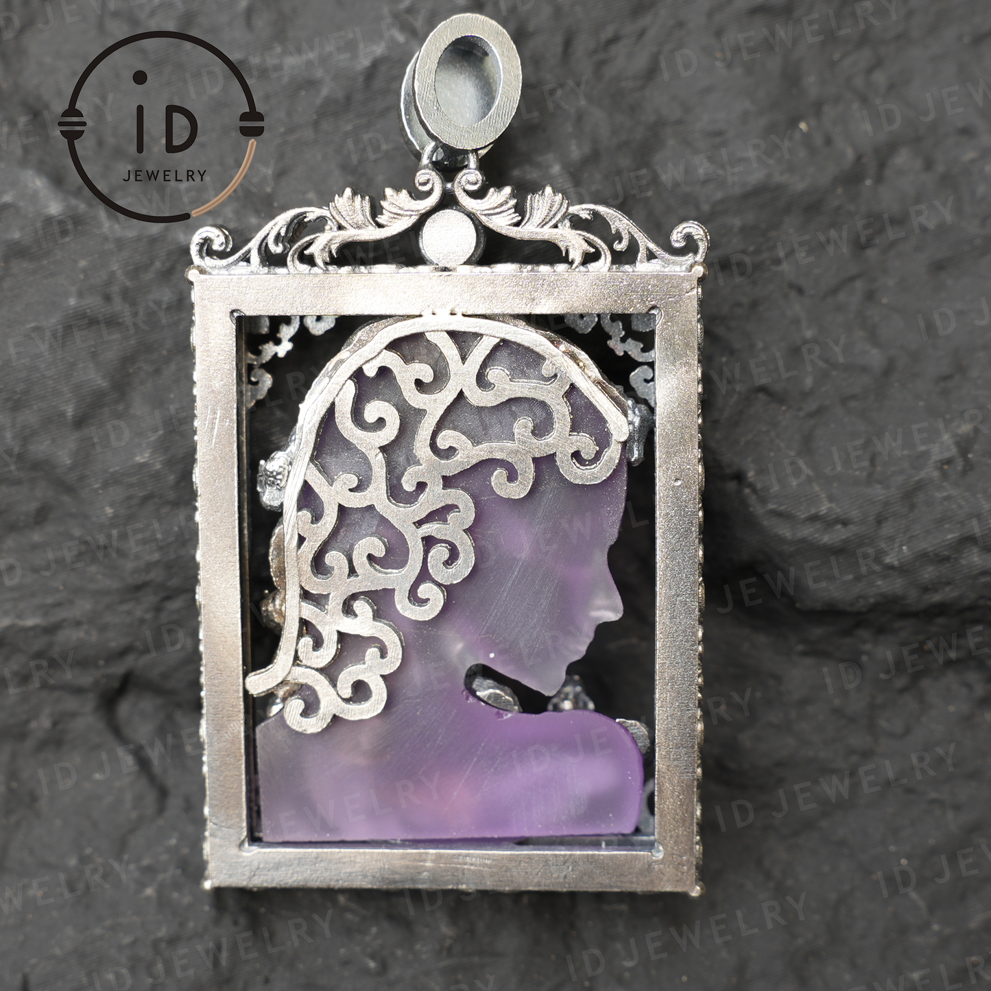 Medusa Pendant in Gothic Style – Handmade Art Jewelry with Amethyst, Chalcedony, Greek Mythology Symbol, Dark Fantasy Statement Piece