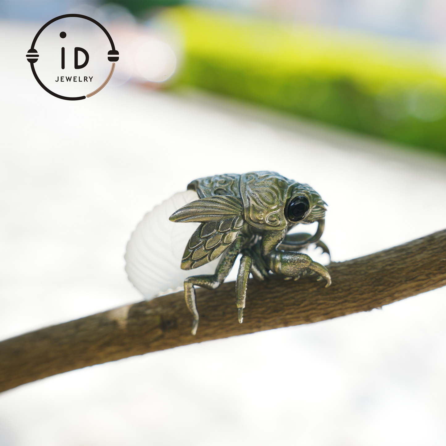 Zikaden-Halskette | Handgefertigte Halskette aus 925er Sterlingsilber | Insektenschmuck | Handgeschnitzte Halskette mit Insektenmotiv als Geschenk