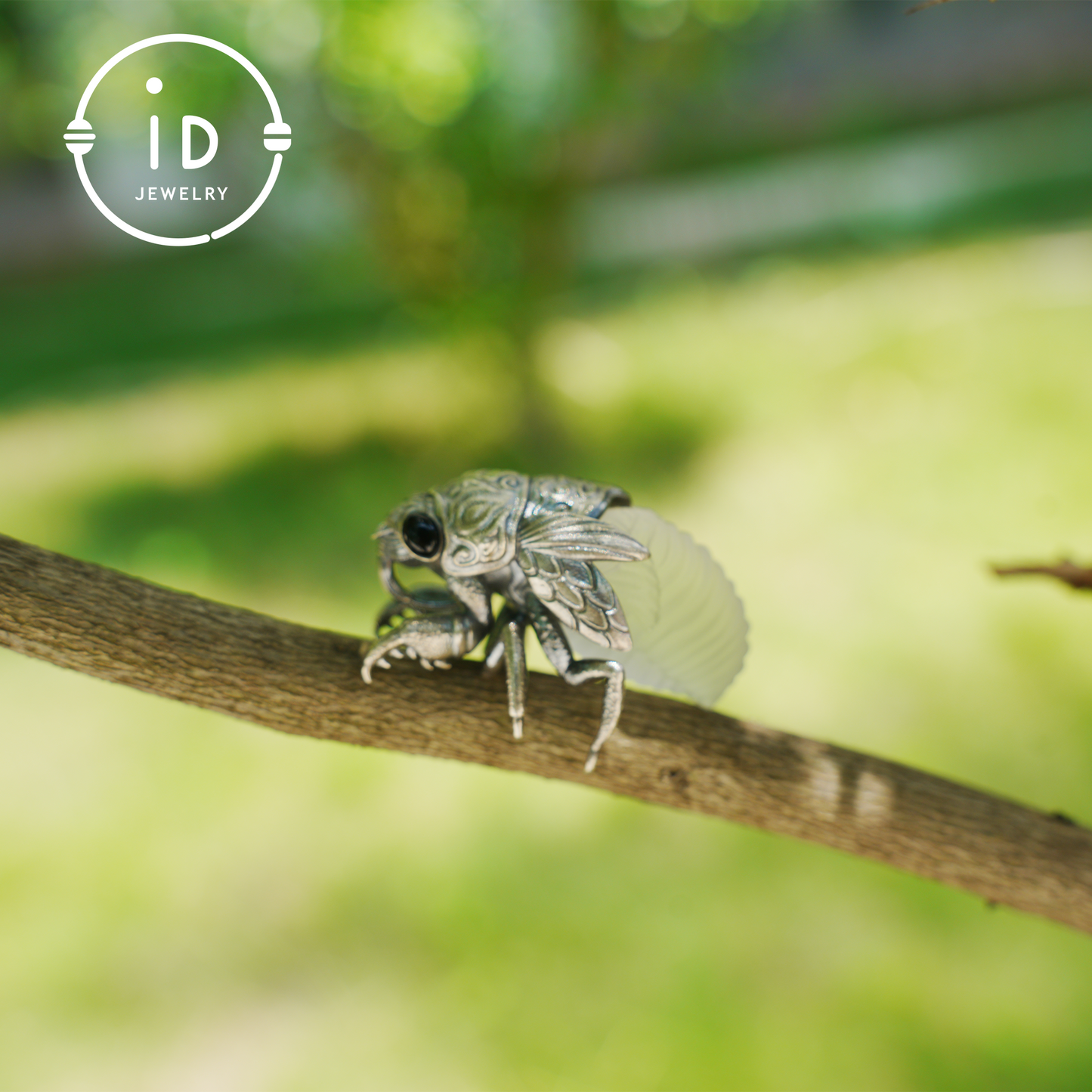 Zikaden-Halskette | Handgefertigte Halskette aus 925er Sterlingsilber | Insektenschmuck | Handgeschnitzte Halskette mit Insektenmotiv als Geschenk