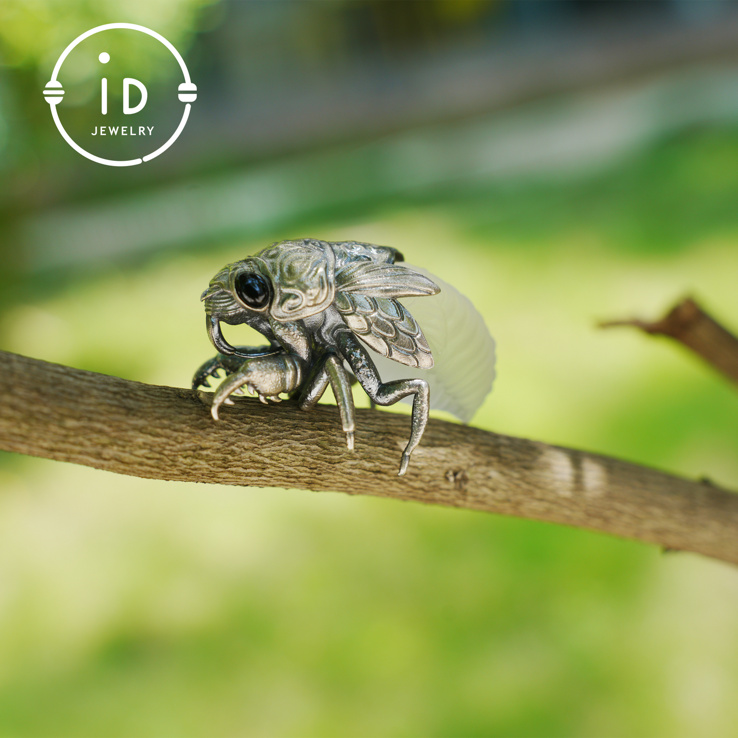 Zikaden-Halskette | Handgefertigte Halskette aus 925er Sterlingsilber | Insektenschmuck | Handgeschnitzte Halskette mit Insektenmotiv als Geschenk