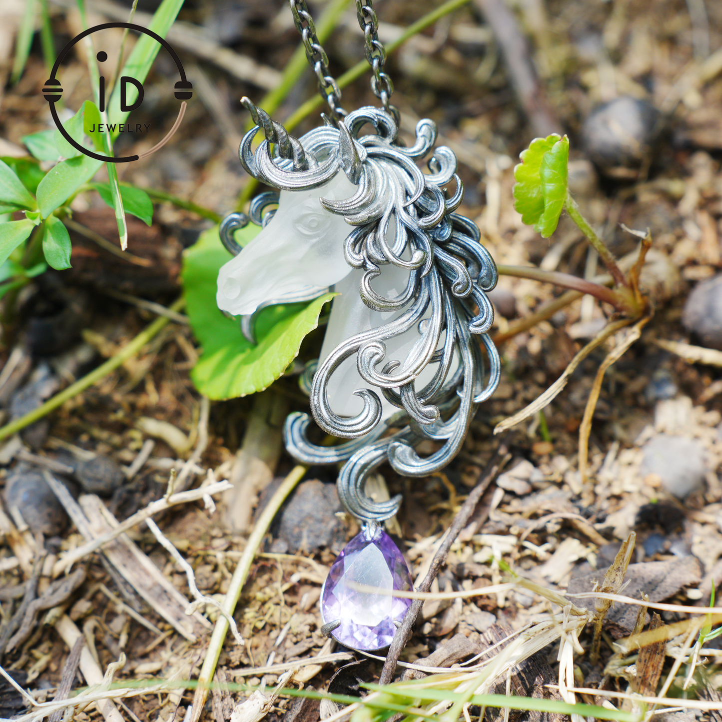 Unicorn Totem Necklace | Handmade 925 Sterling Silver | Fantasy/Gothic Gift | Finely Carved Flowing Mane | Couture Artisan Silver Jewelry