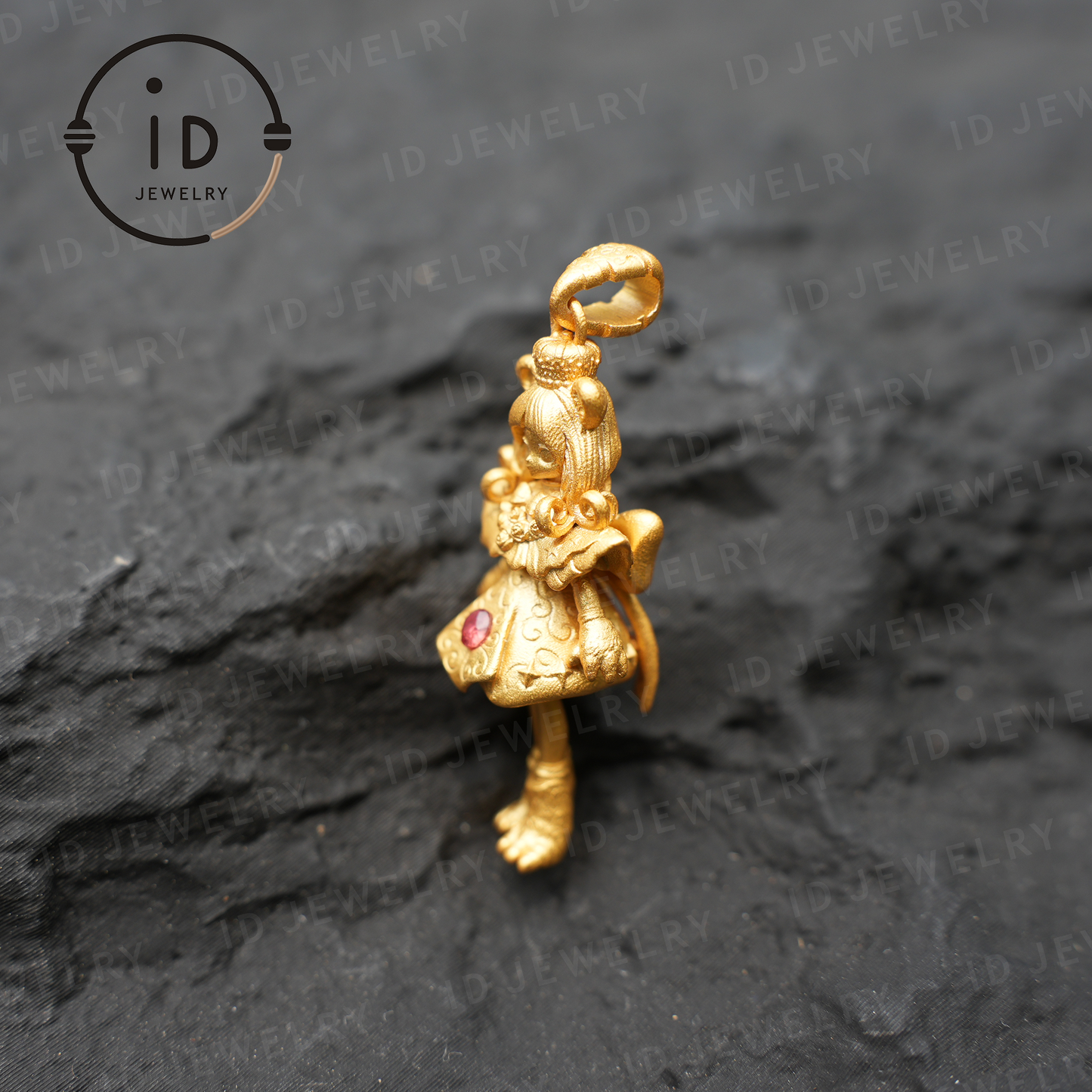 925 Gold-Plated Lion Girl Pendant|Natural Ruby Necklace|Greek Myth Amulet|Leo Zodiac Jewelry|Courage Protection Gift