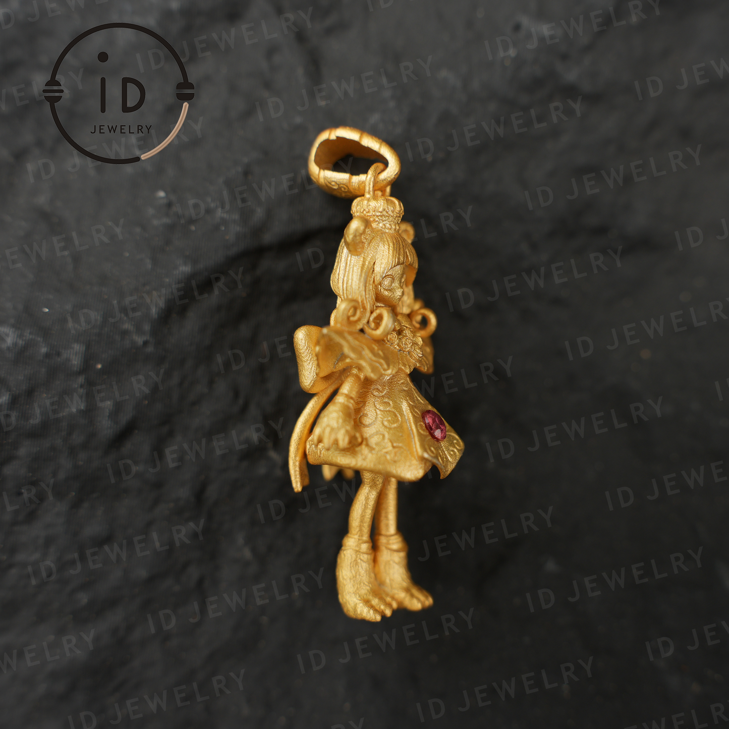 925 Gold-Plated Lion Girl Pendant|Natural Ruby Necklace|Greek Myth Amulet|Leo Zodiac Jewelry|Courage Protection Gift