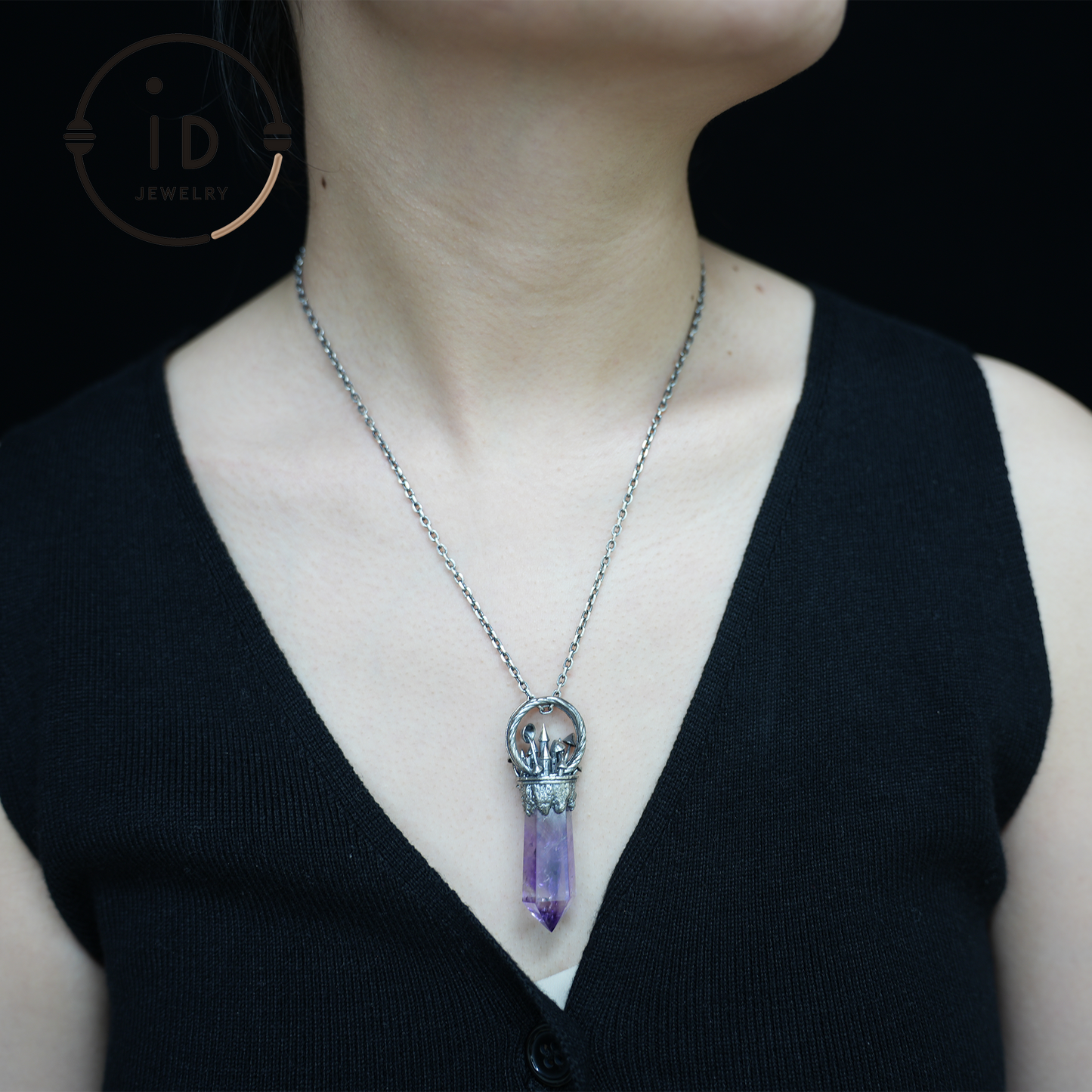 Handgefertigter Schlossanhänger, 925 Silber, Einzigartiger Fantasyschmuck, Magische Schlosskette, Perfektes Fantasygeschenk, Mystischer Schmuck