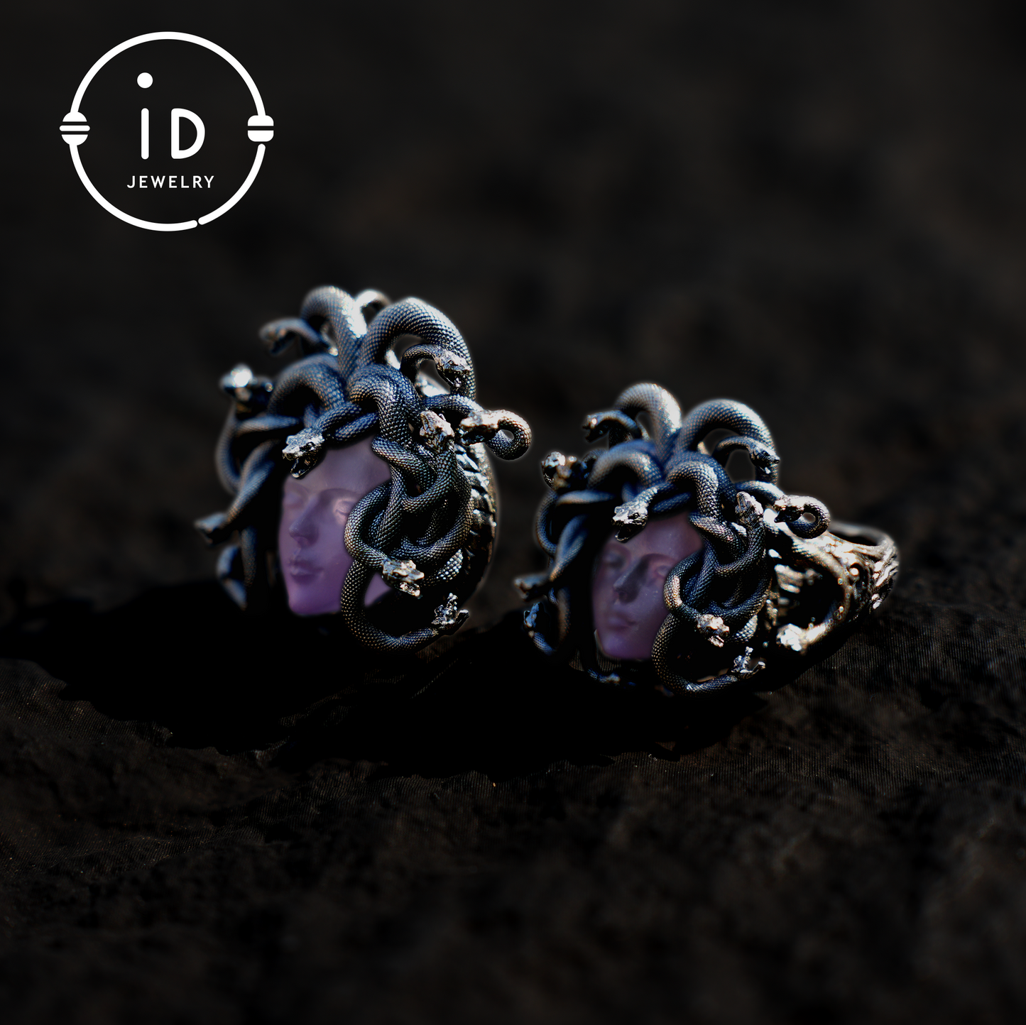 Medusa Ring | 925 Sterling Silver & Amethyst | Gothic Statement Jewelry