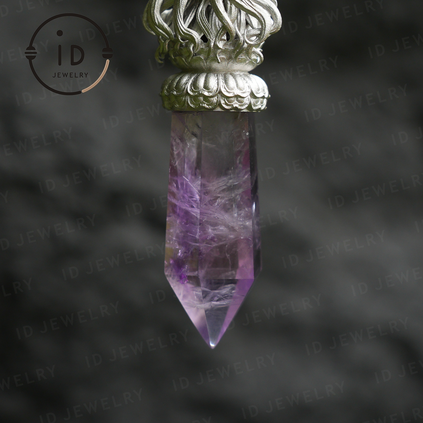 Oriental Spiritual Amethyst Pendant Necklace|Handmade 925 Silver Jewelry|Meditation Energy Amulet Gift for Soul Friends