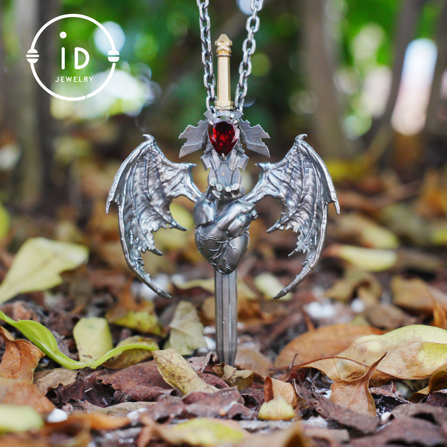 925 Silber Guardian Heartblade Halskette · Handgefertigte 925 Silber Halskette · Granat symbolisiert Vitalität · Silberschmuck Geschenk