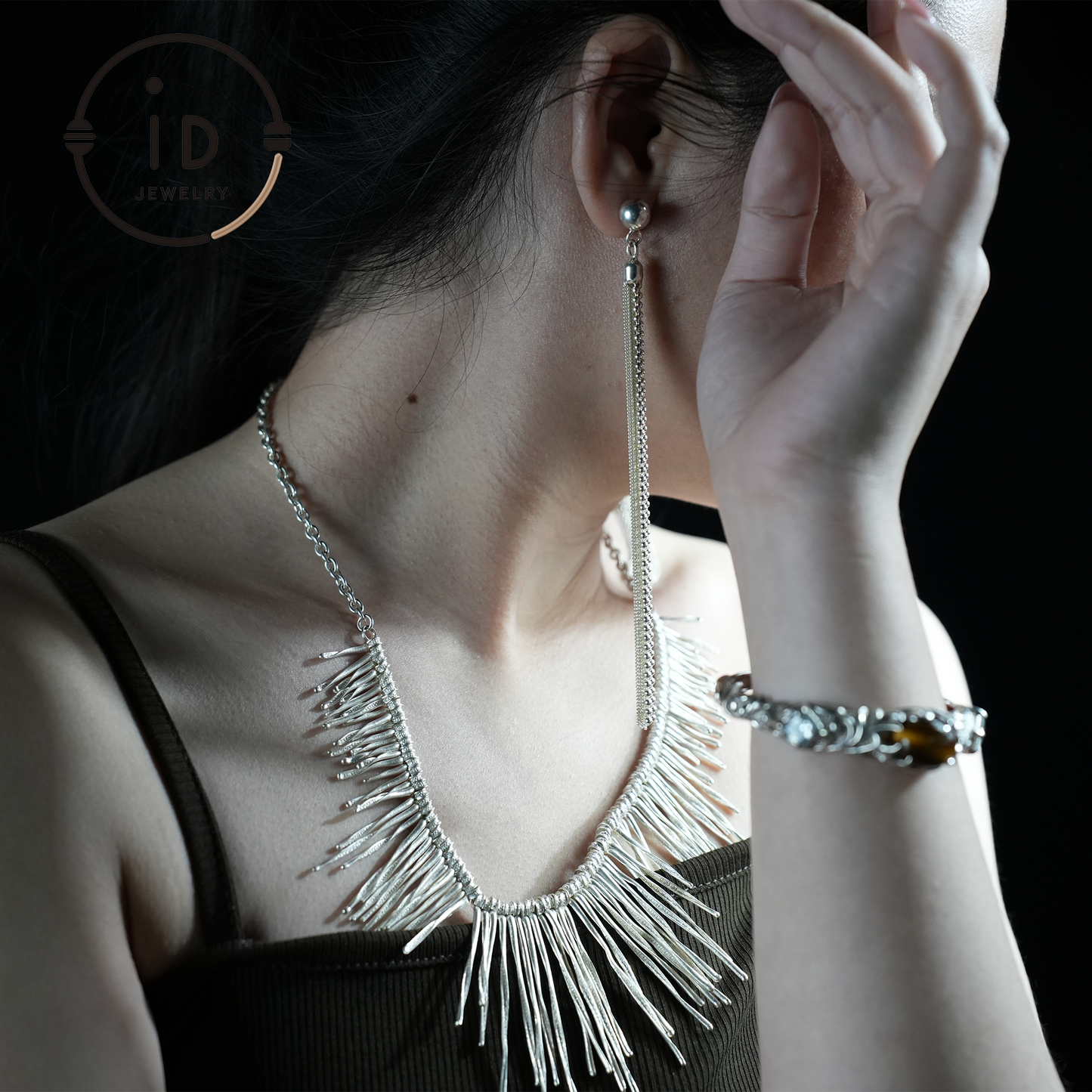 Handgemachte Boho Halskette, Fransen Halskette, Ethno Schmuck, Statement Silber Halskette, Vintage Boho Halskette, Festival Schmuck, Geschenk für Sie