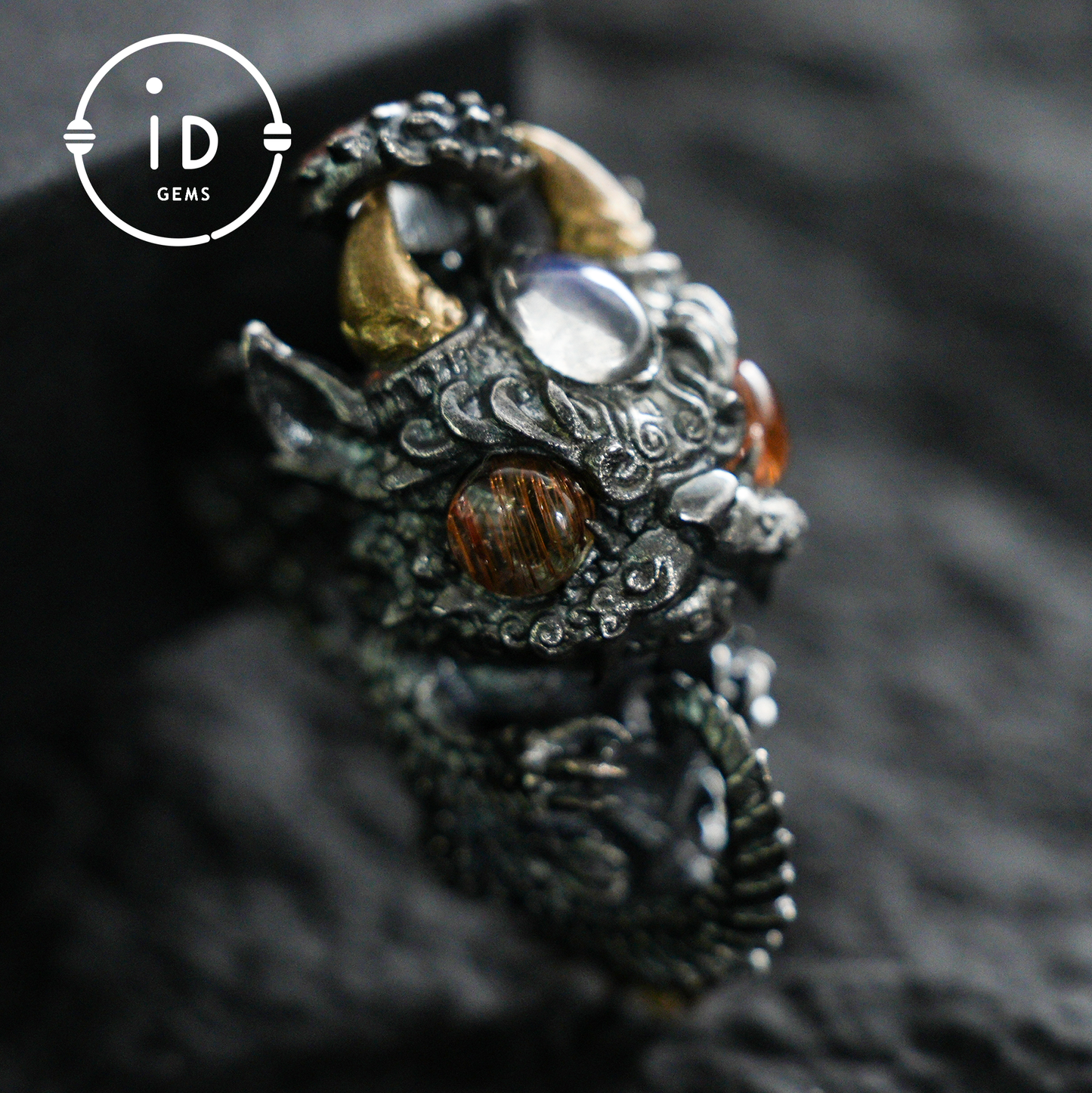 Handgefertigter Drachenanhänger | Gotisches Silberamulett | Mystische Augen und Flügel | Fantasy-Schmuck