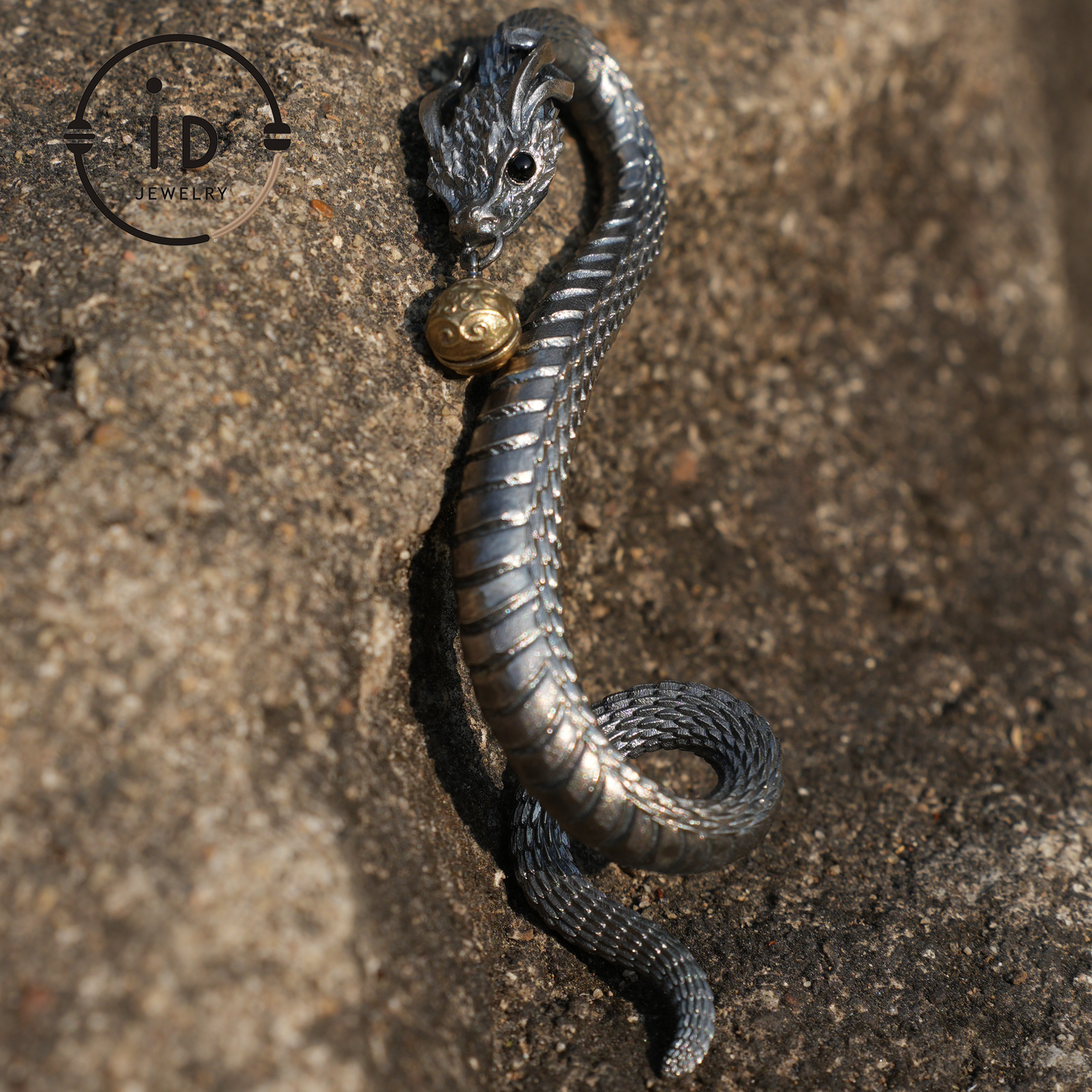 Eternal Coil Dragon Snake Brooch - 925 Sterling Silver| Handcrafted Serpent Design| Unique Fantasy Jewelry