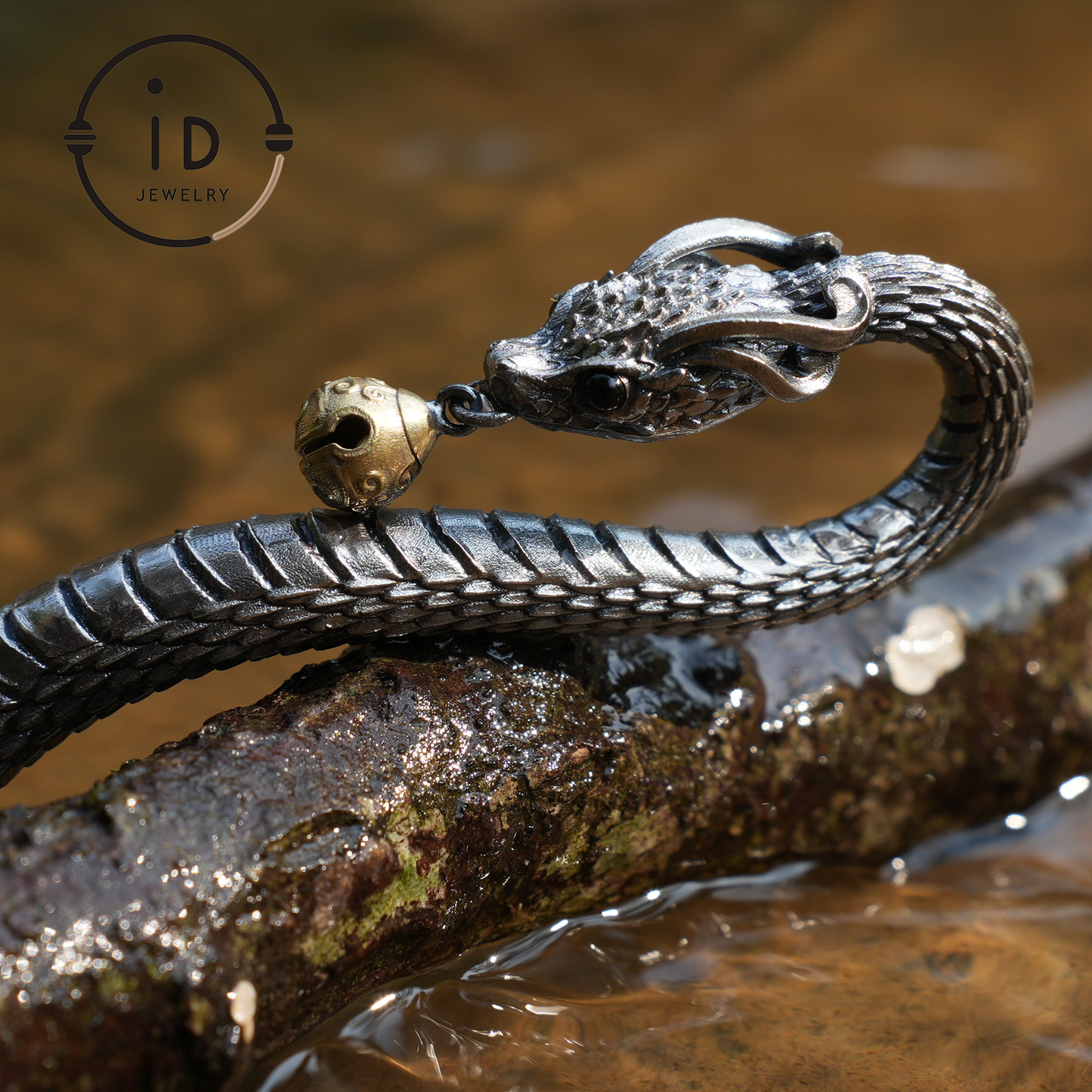 Eternal Coil Dragon Snake Brooch - 925 Sterling Silver| Handcrafted Serpent Design| Unique Fantasy Jewelry