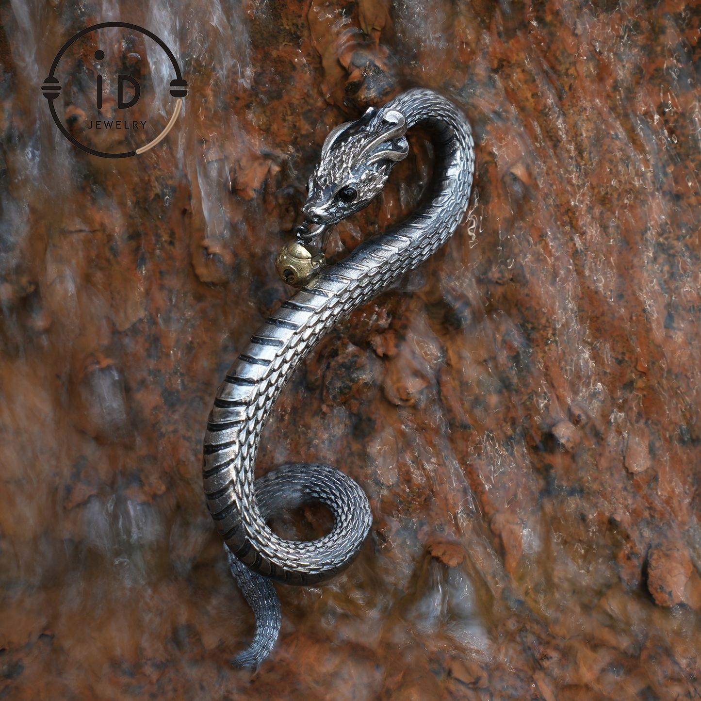 Eternal Coil Dragon Snake Brooch - 925 Sterling Silver| Handcrafted Serpent Design| Unique Fantasy Jewelry