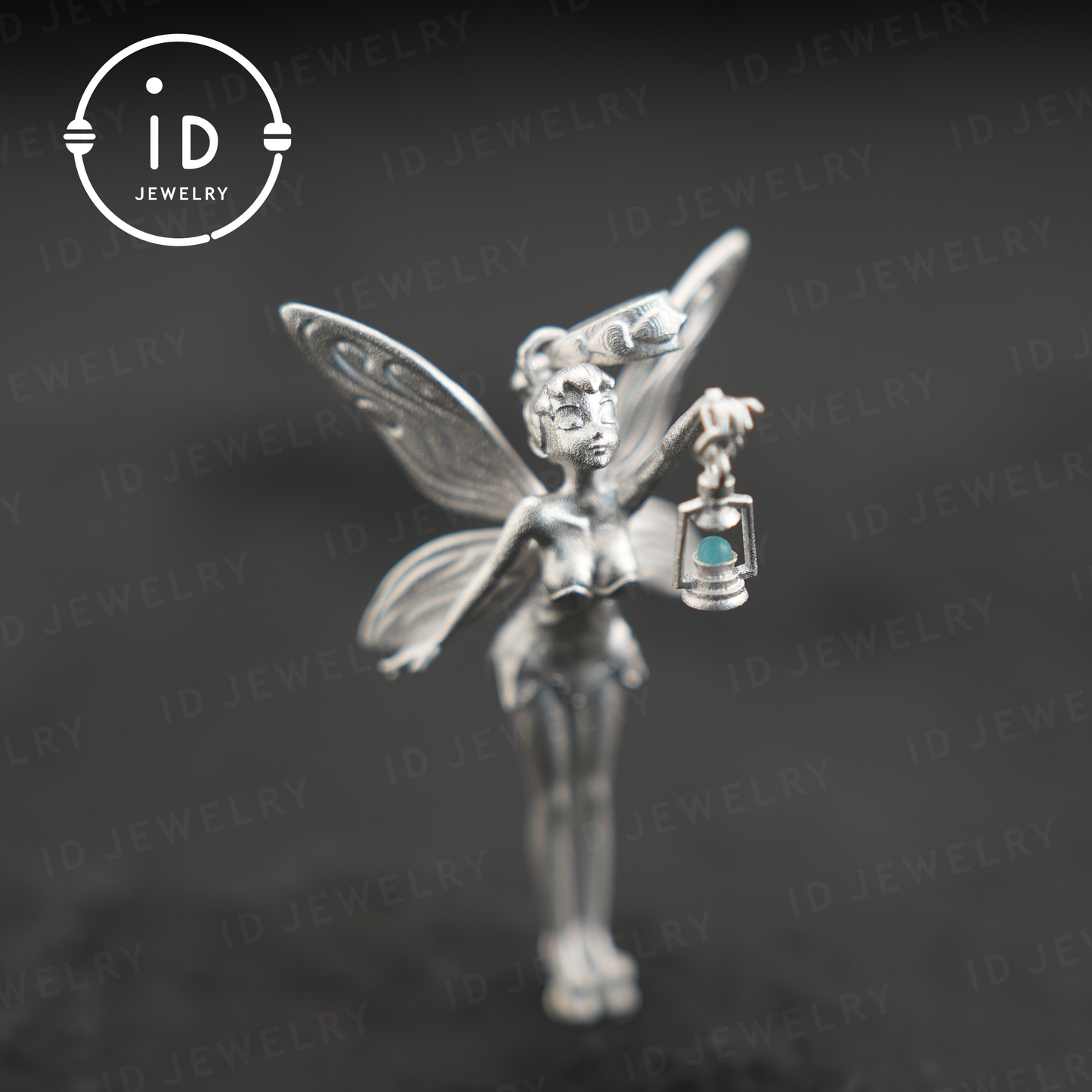 Mystical Fairy Pendant| Handmade Silver Jewelry| Magic Elf with Lantern| Fantasy Fairy Necklace| Elegant Crystal Pendant