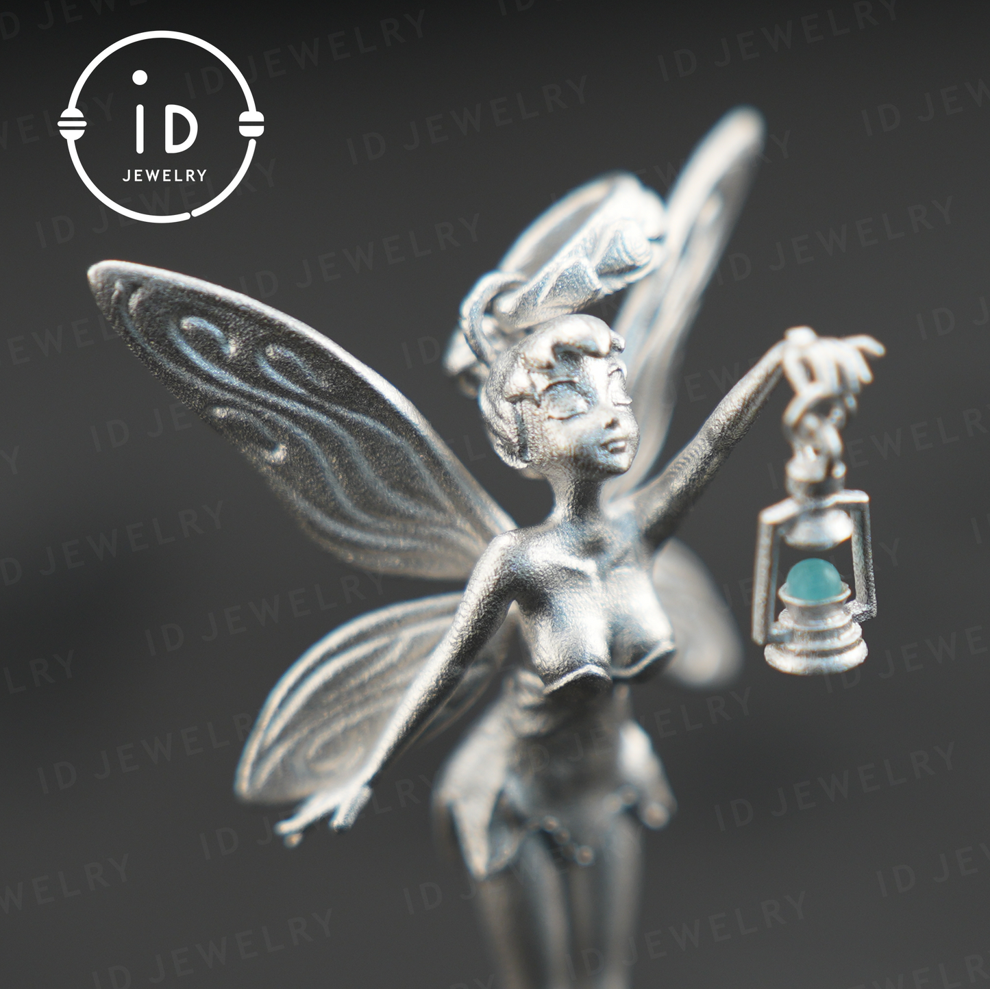 Mystical Fairy Pendant| Handmade Silver Jewelry| Magic Elf with Lantern| Fantasy Fairy Necklace| Elegant Crystal Pendant