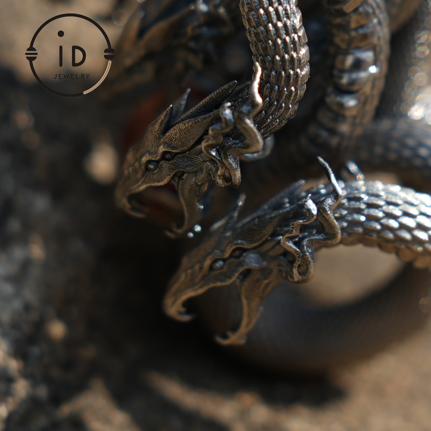 Anhänger mit achtköpfiger Schlange – S925 Silber – handgefertigtes kreatives Design, inspiriert von Yamata no Orochi (japanische Mythologie)