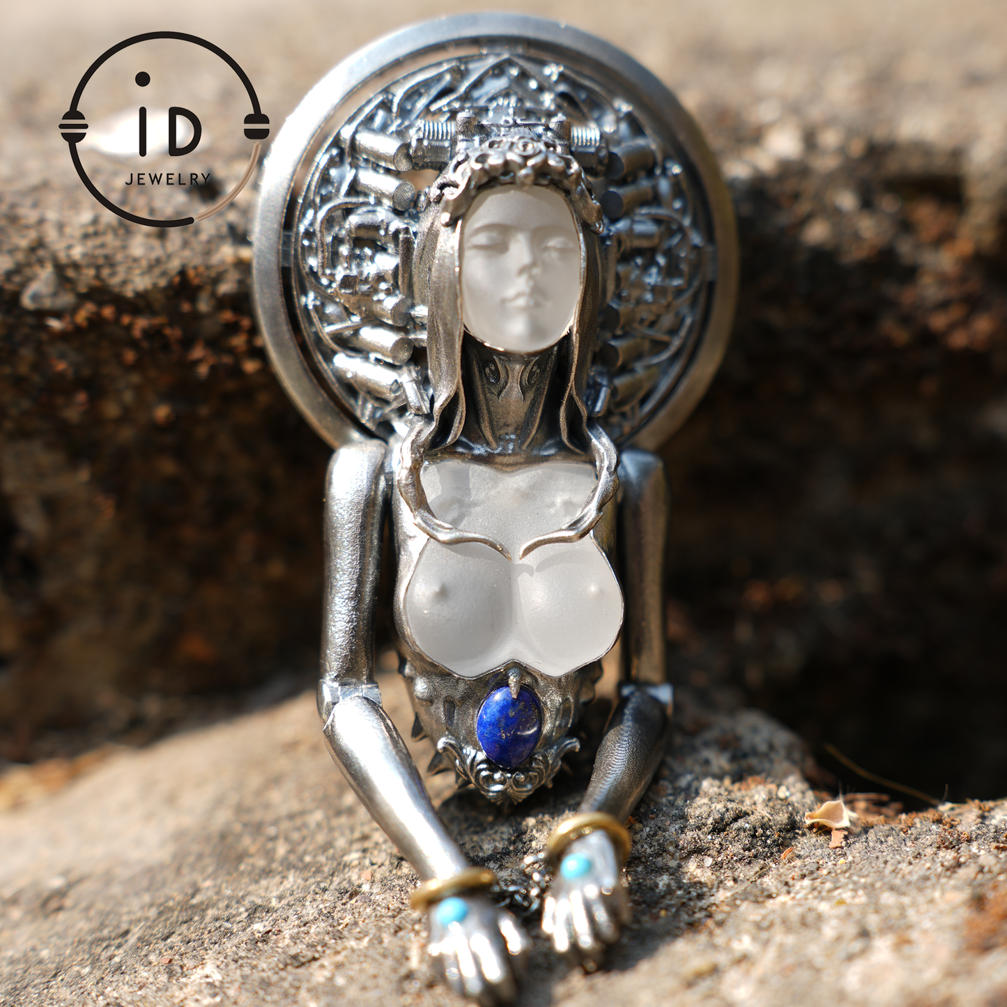 Mystic Goddess Pendant | Handmade 925 Silver & Gemstone Spiritual Necklace | Esoteric Protection Amulet