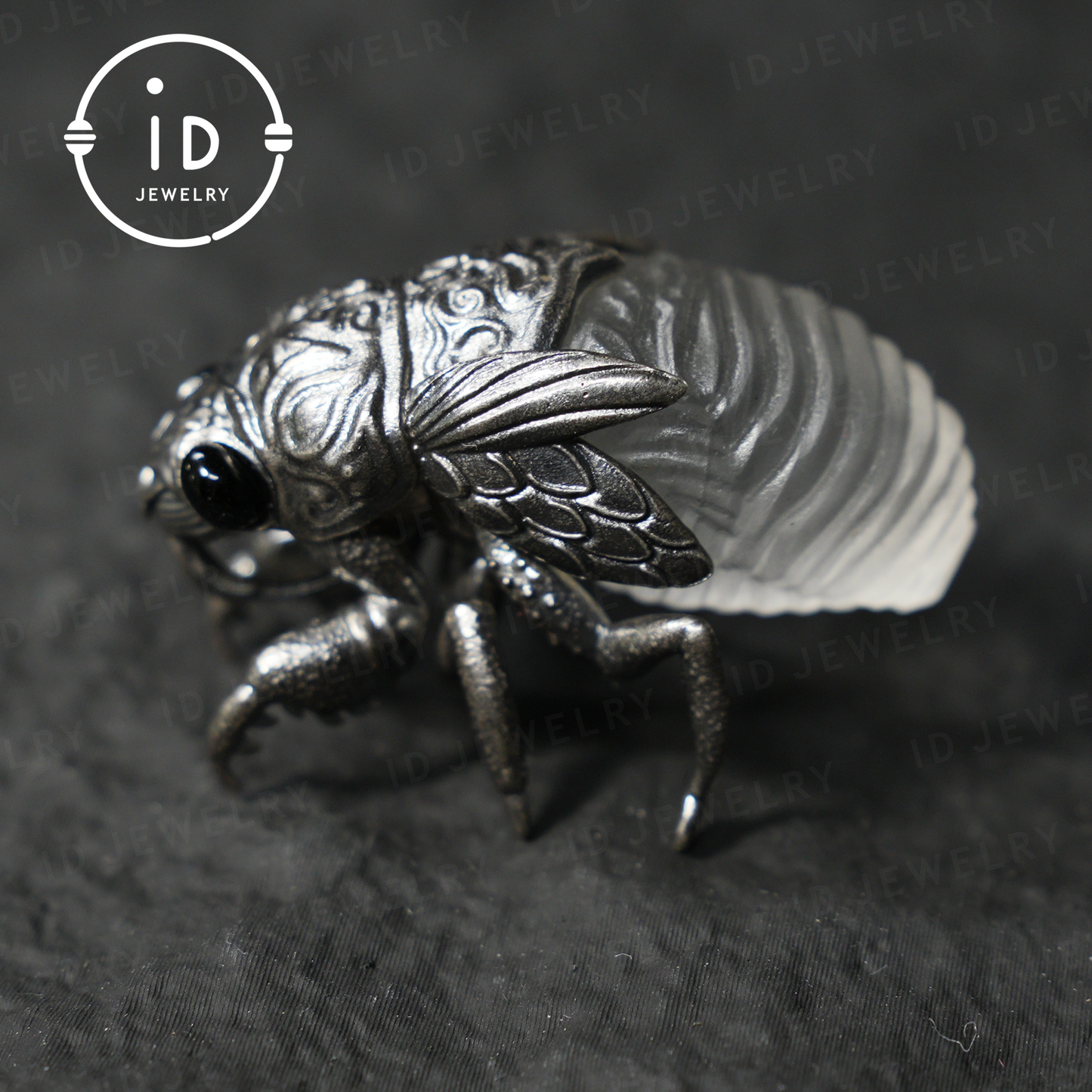 Cicada Pendant with White Crystal – Handmade Protective Amulet – Vintage & Mystical Jewelry