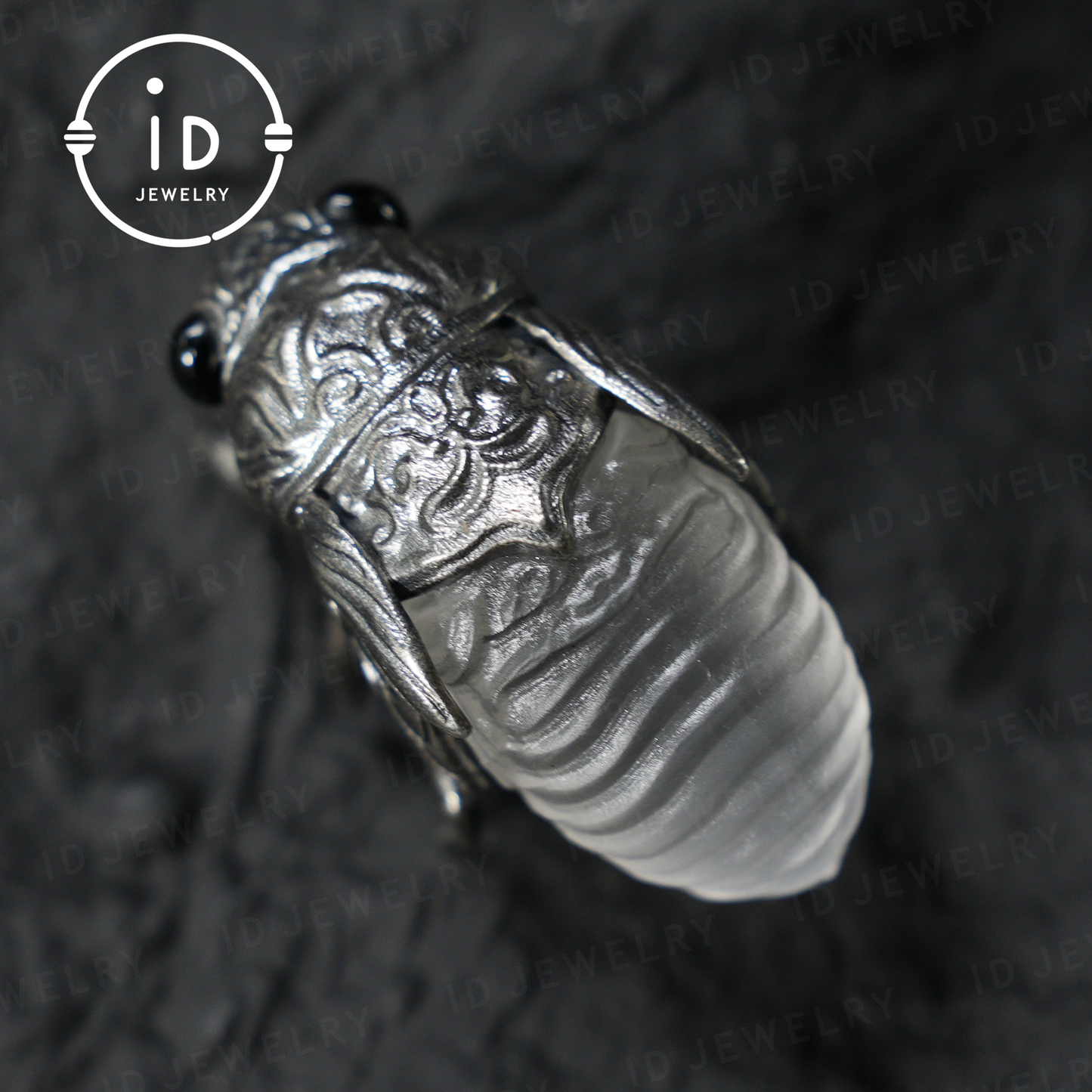 Cicada Pendant with White Crystal – Handmade Protective Amulet – Vintage & Mystical Jewelry