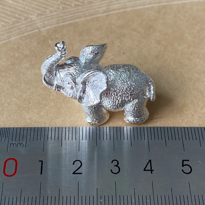 Solid 925 Silver Elephant Figurine | Lucky Animal Sculpture | Symbol of Strength & Wisdom | Home Decor Gift for Him or Her