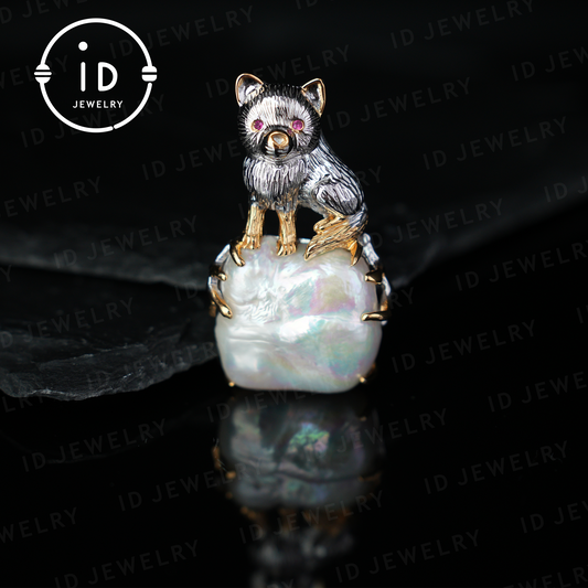 Süßer Hundeanhänger | Barockperle | Handgefertigter Schmuck | Geschenk für Hundeliebhaber | Schutzamulett 