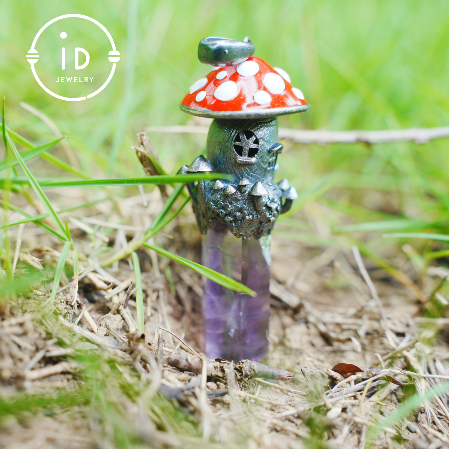 Fairy Tale Mushroom House Necklace Inspired by Childhood Dreams | Handmade Crystal Fairy Pendant Full of Memories & Imagination